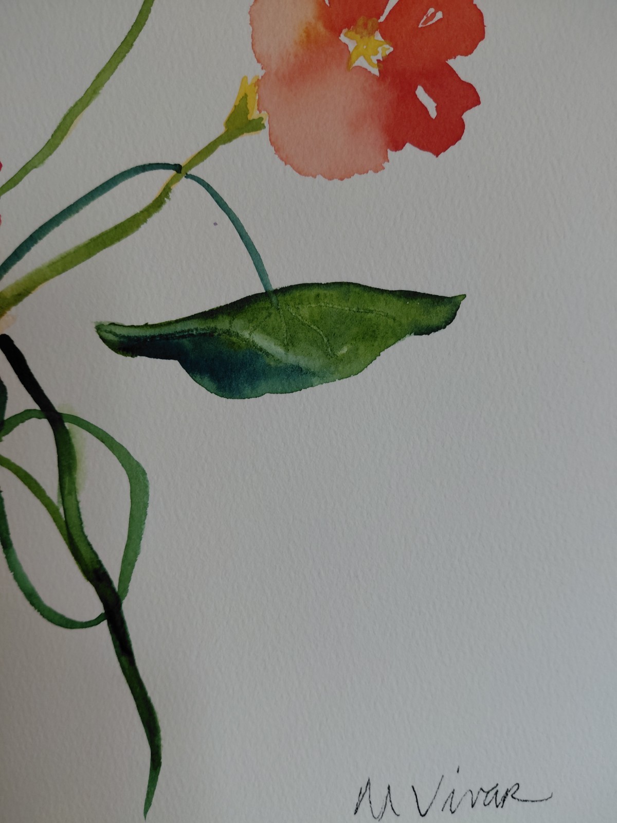 MONA VIVAR Original 12×9 Flower Botanical Impressionism Fine Art Painting