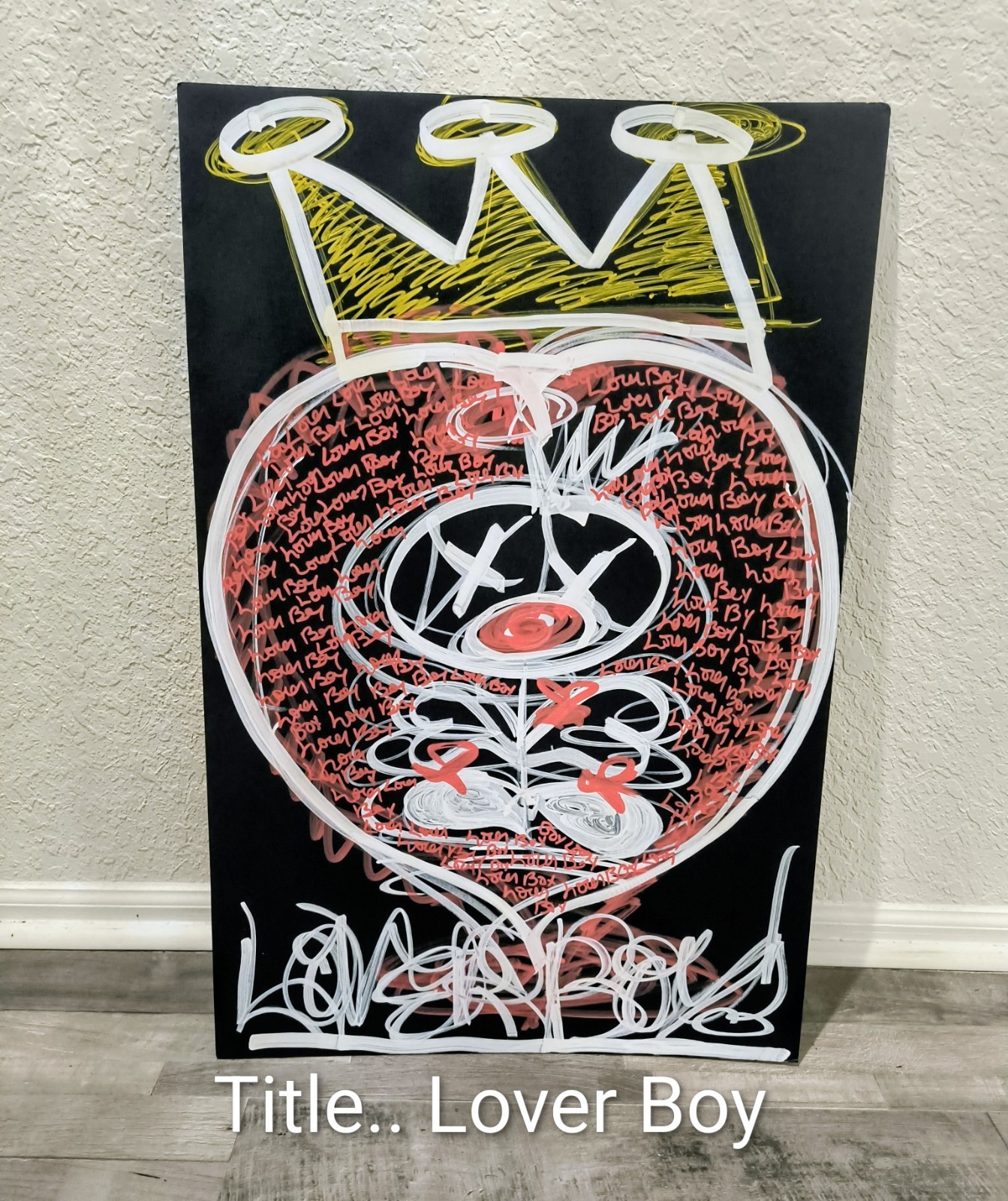 Trey Coppland, Lover Boy Abstract Acrylic Painting, 20+30 in, 2026, Signed