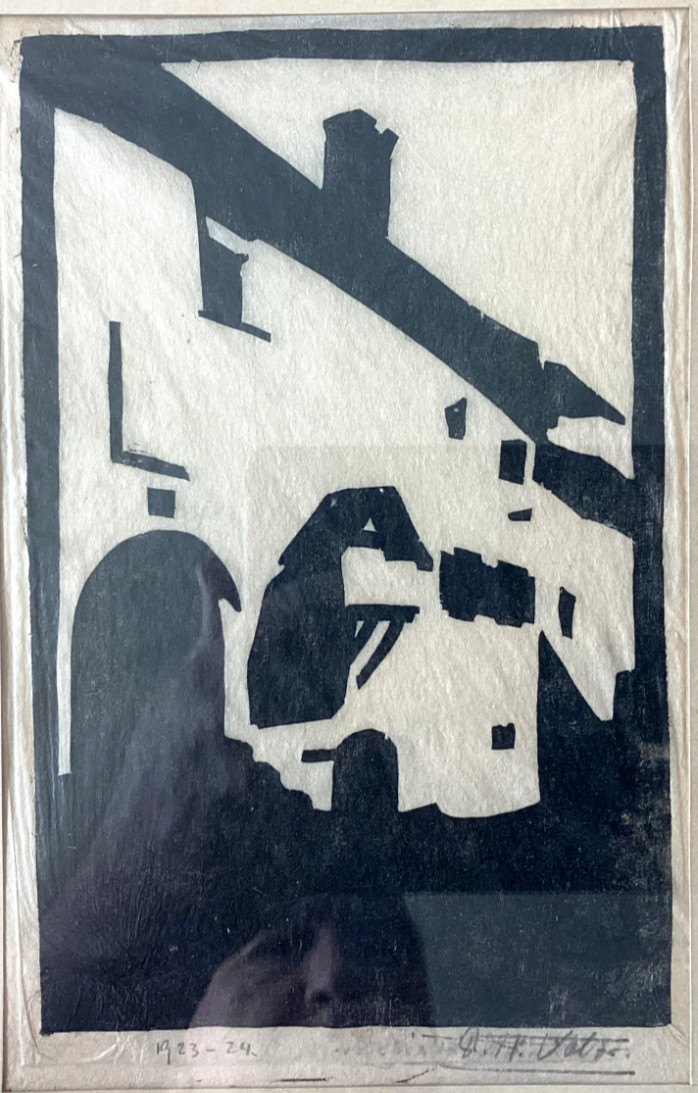Vintage 1920’s Block Print by Dietrich Heinrich Volz Signed by Volz in Pencil.