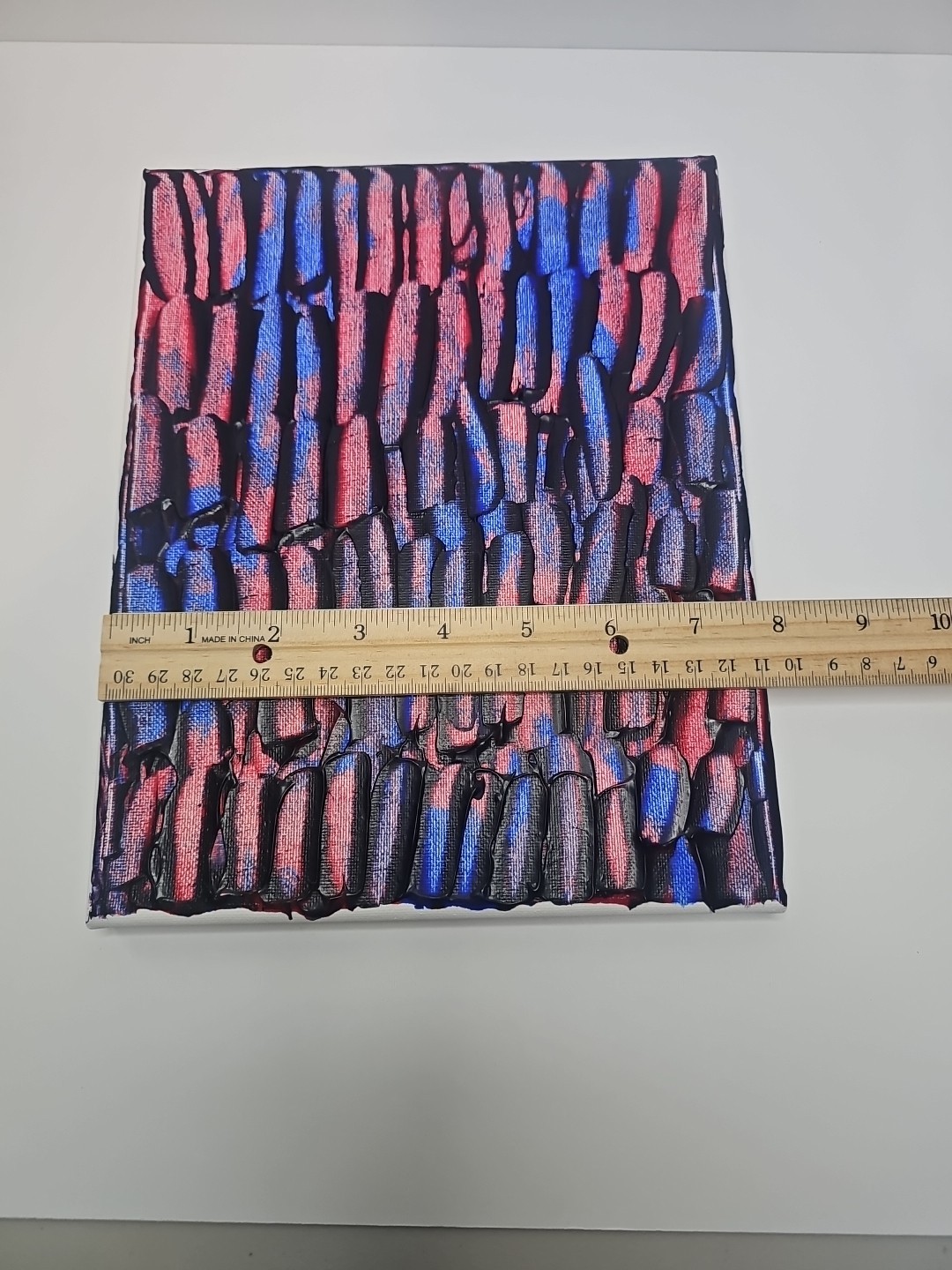 Red And Blue Multicolor Acrylic Abstract Original Art 8×10 Canvas