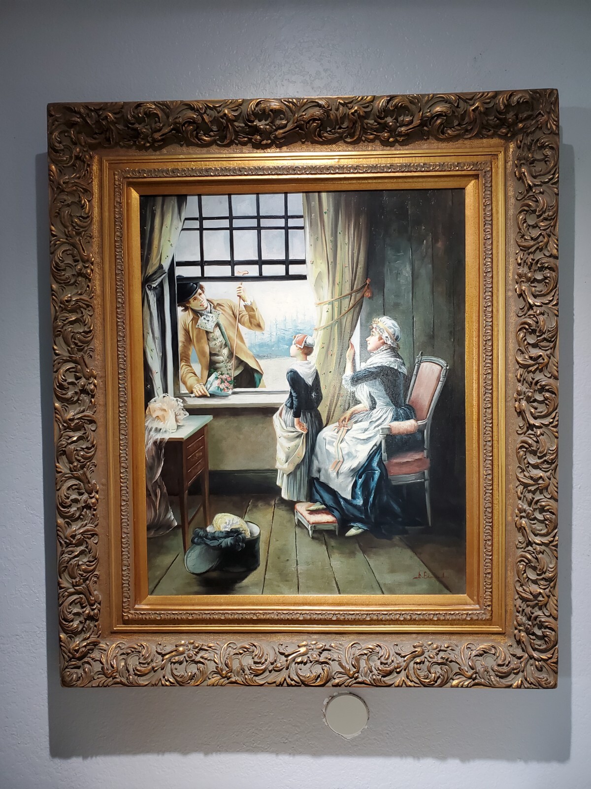 Vintage Landscape Oil Painting on Canvas 24″x30 by B Edwadrs In Good Condition