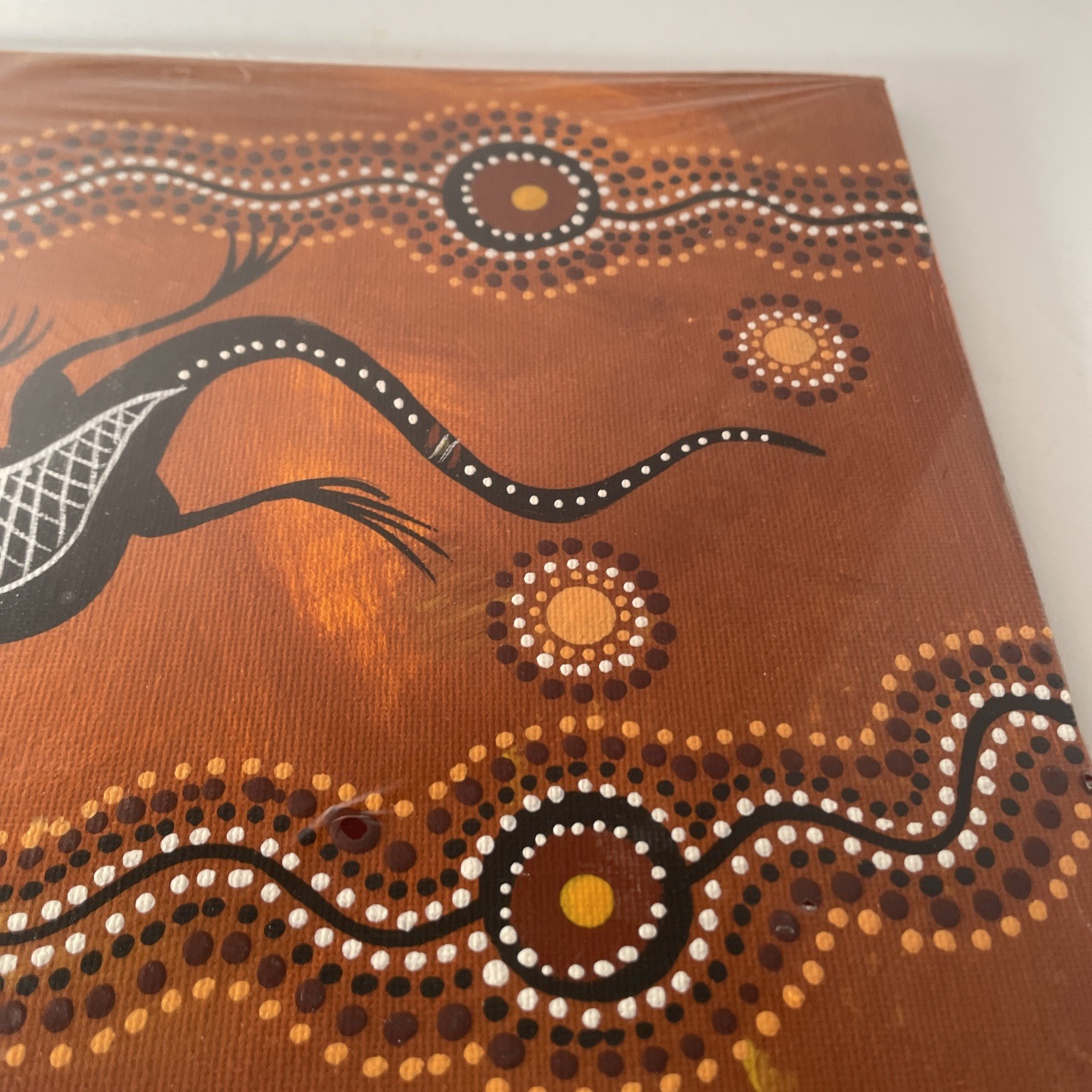 Robert Appo Original Lizard Aboriginal Art Acrylic on Canvas Signed