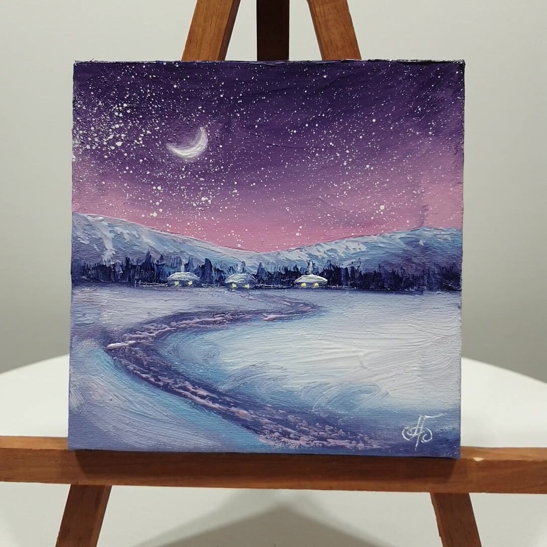 Ukraine Artist Original Winter Landscape Painting Wall Art Decor Gift Signed