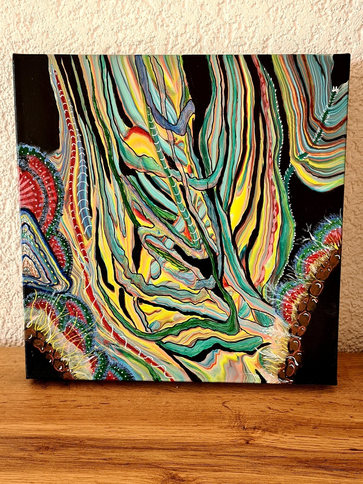 Original Acryl Gemälde 2-Set 30x30x4, Abstrakt, koloniale Stil , Handarbeit