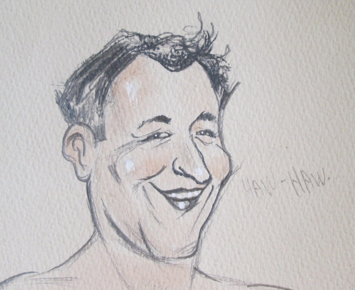 WWII STYLE CARICATURE SIGNED “T. TAYLOR 48″ ~ Mentions Beer & May Co. 20″ x 16″
