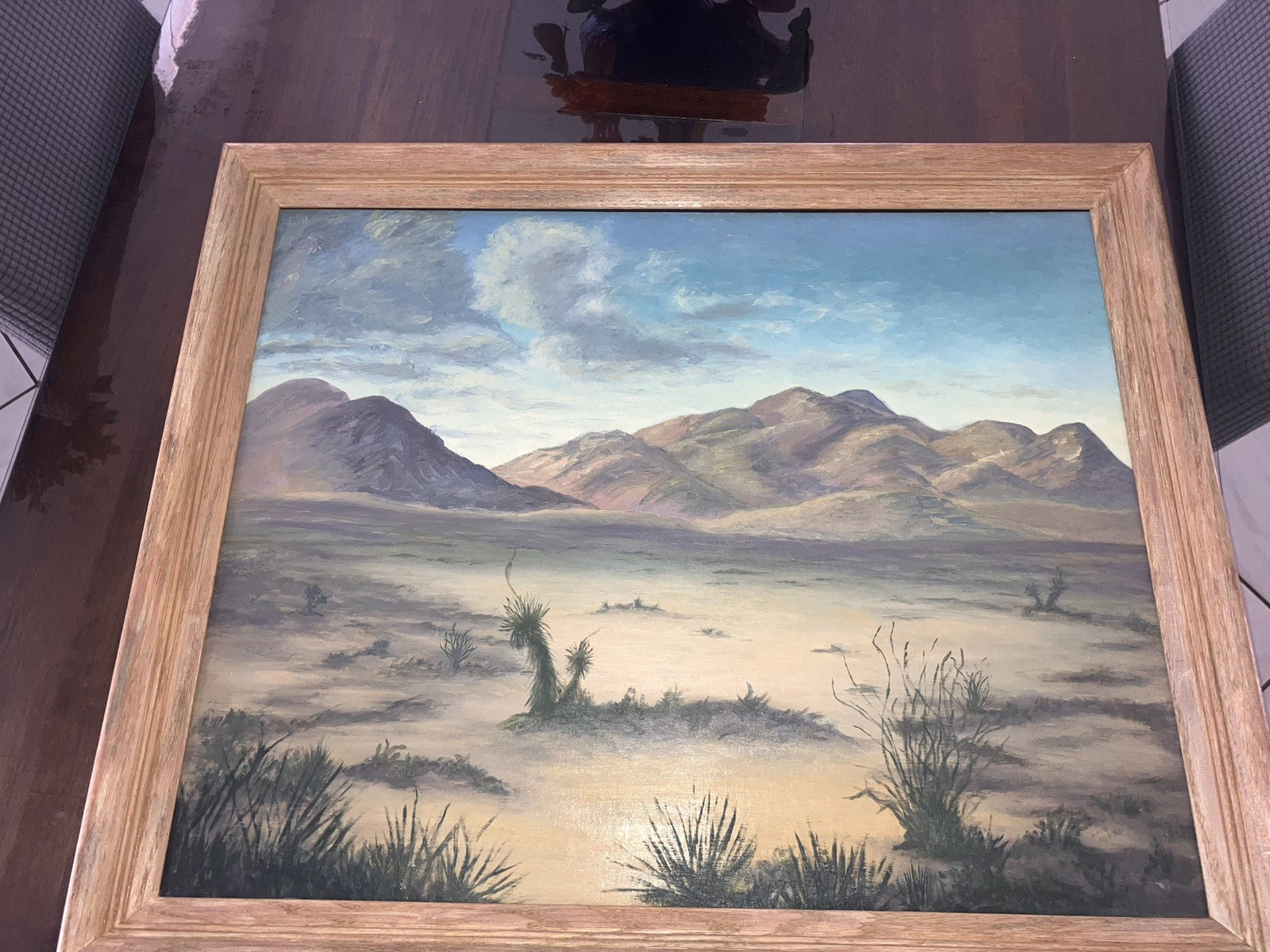Texas Artist Painting Lois Rystad Desert MT. Franklin Yucca Southwest 63 Signed