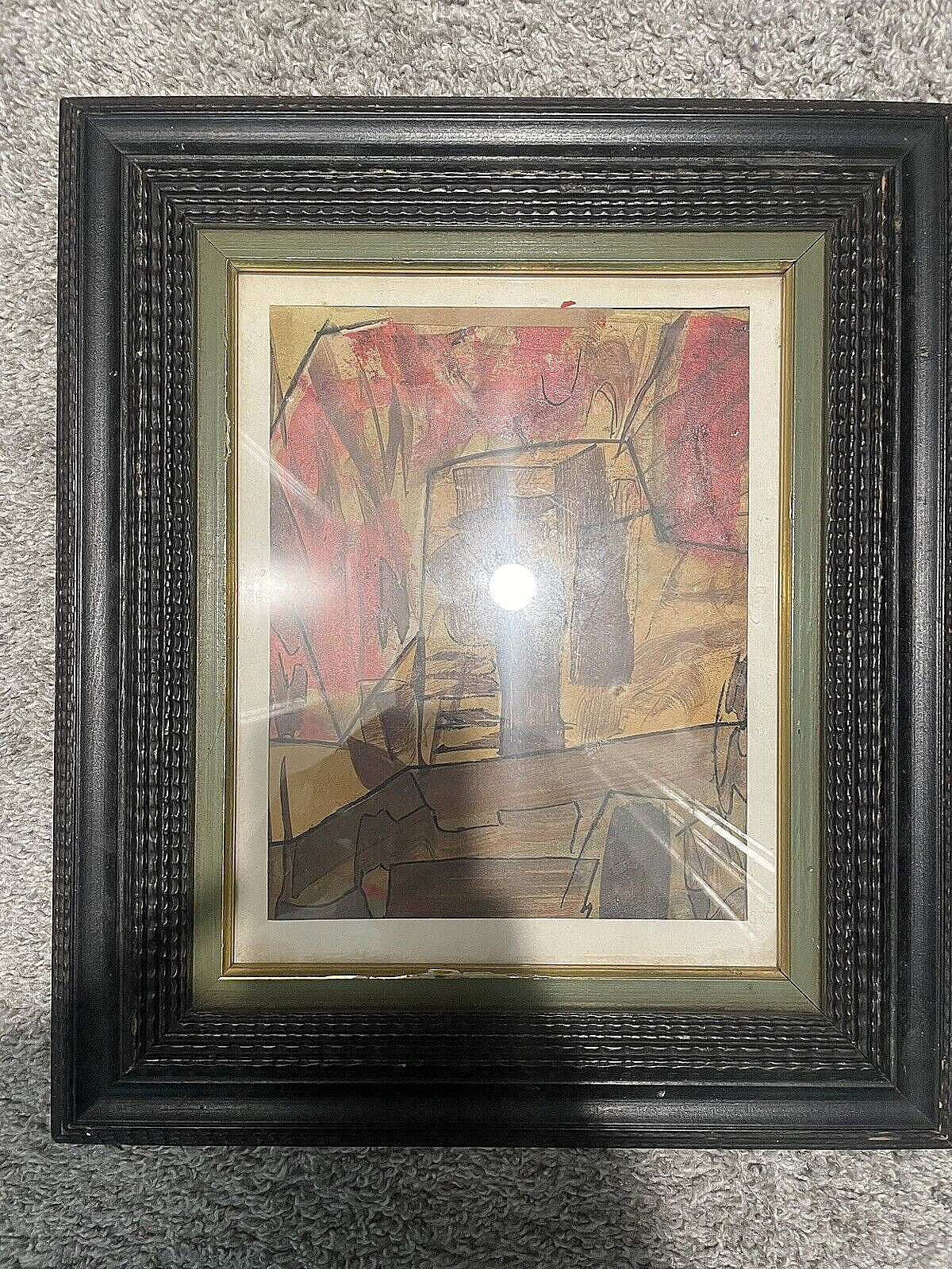 Antique New Temp Water Color «Sub Sequence» Painting 1961