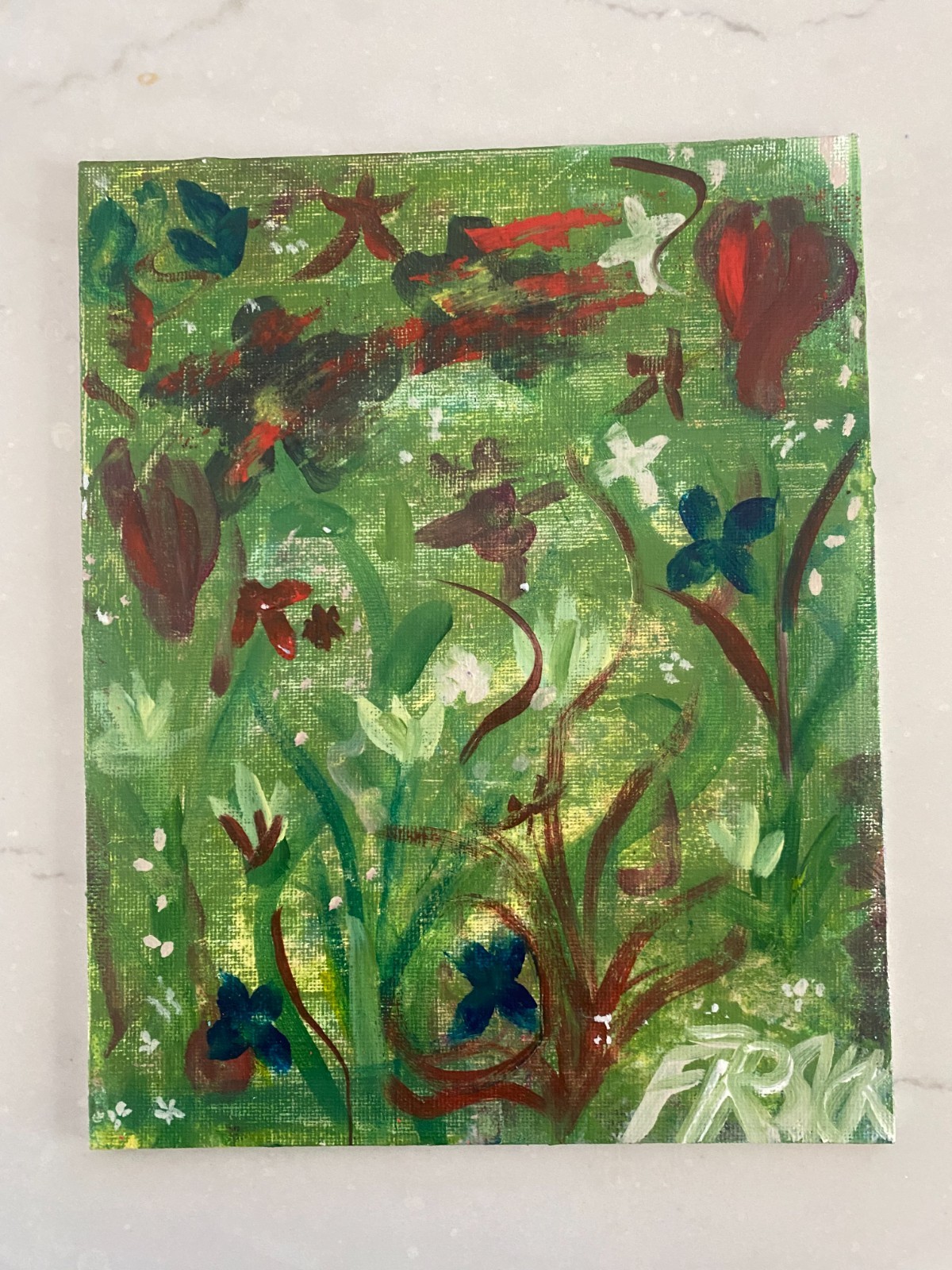 WILDFLOWERS ACRYLIC ON CANVAS ORIGINAL 8X10