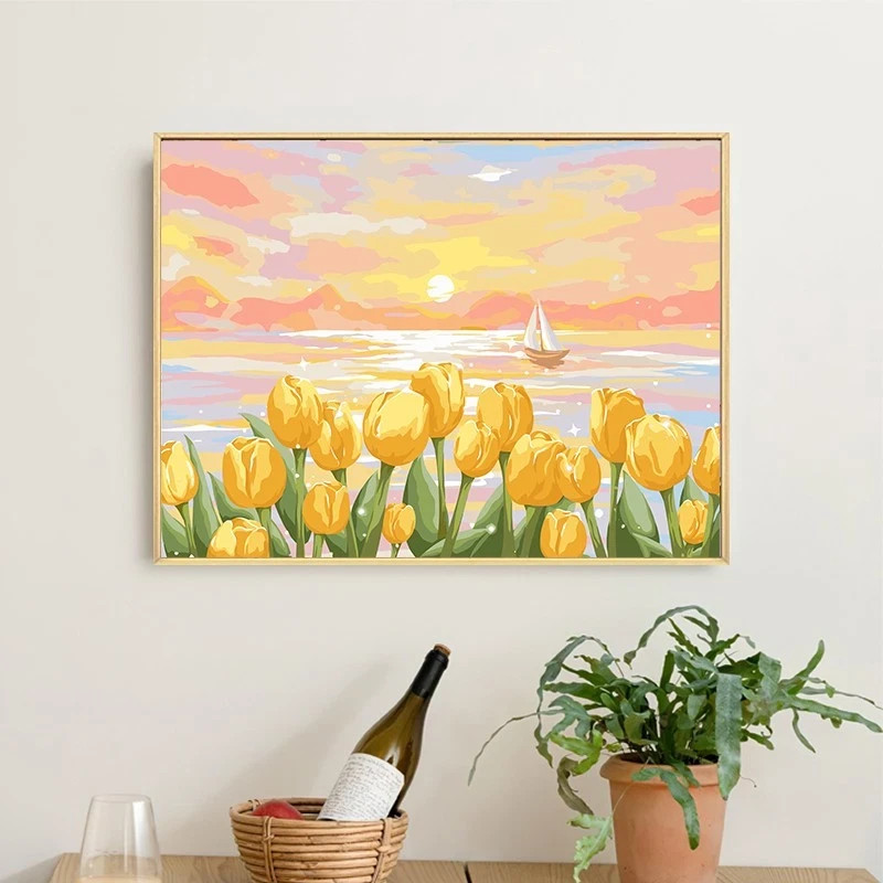 Tulip Vector Anatomy: Digital Oil Study