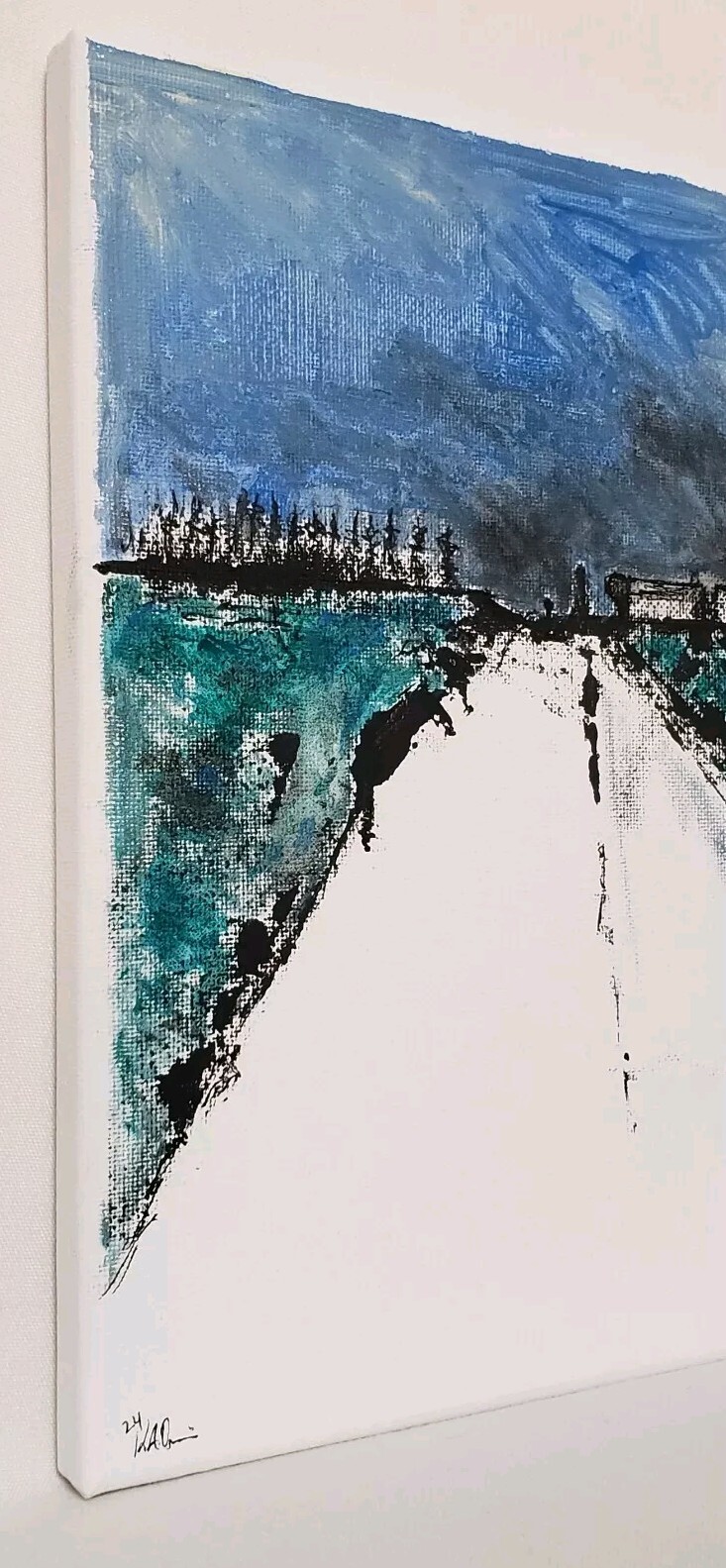 No.631 Original Abstract Modern Minimal Landscape Painting By K.A.Davis