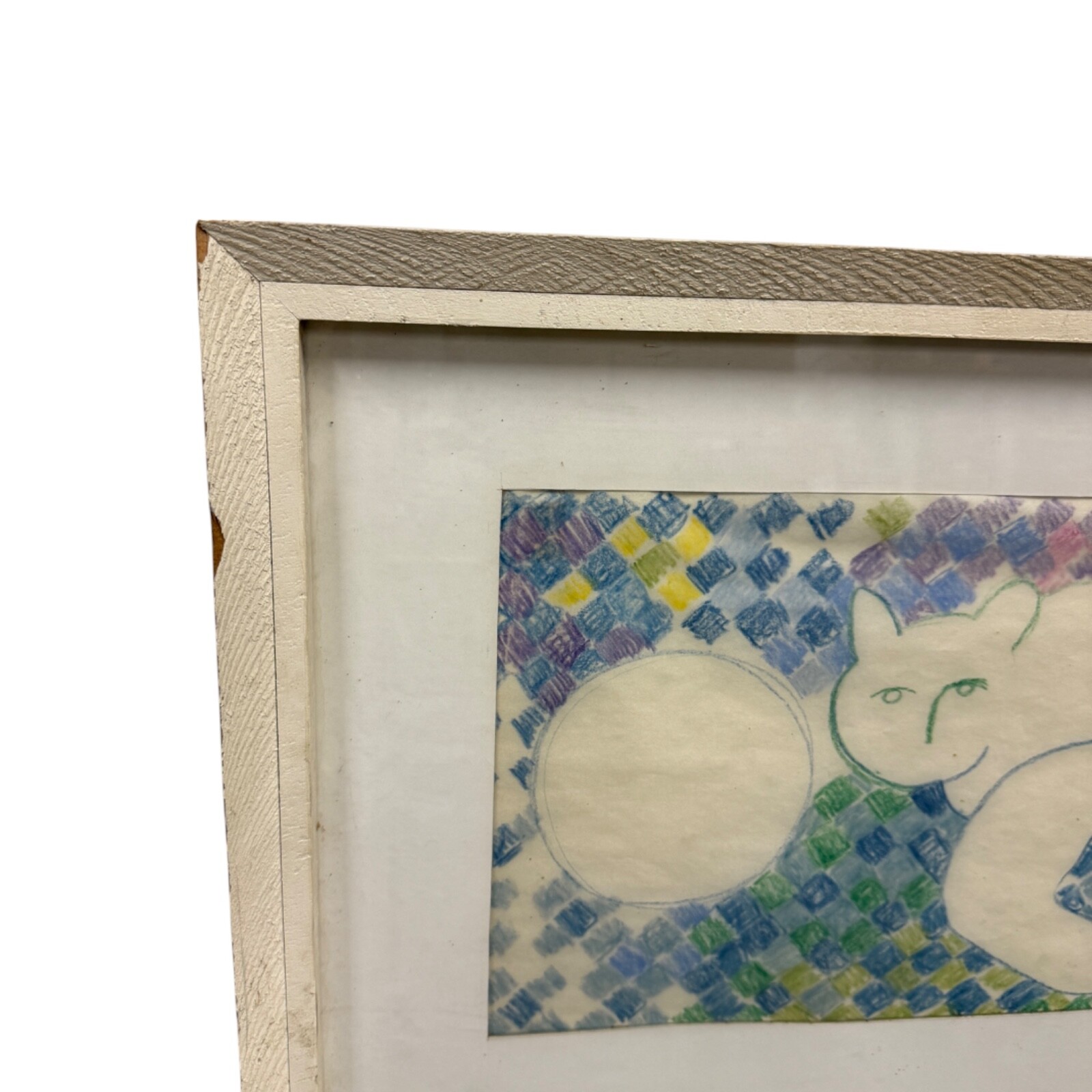 SIGNED by ROGER LONG 25″x19″ Pastel art work 1959 Mexican abstract painting MCM