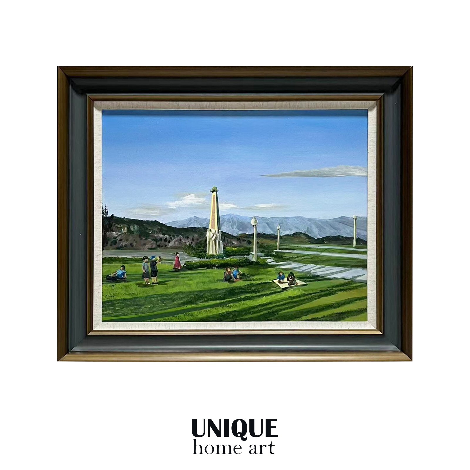 UniqueHomeArt Original Artwork Handmade Painting Wall Art Wood Frame 30in X 26in