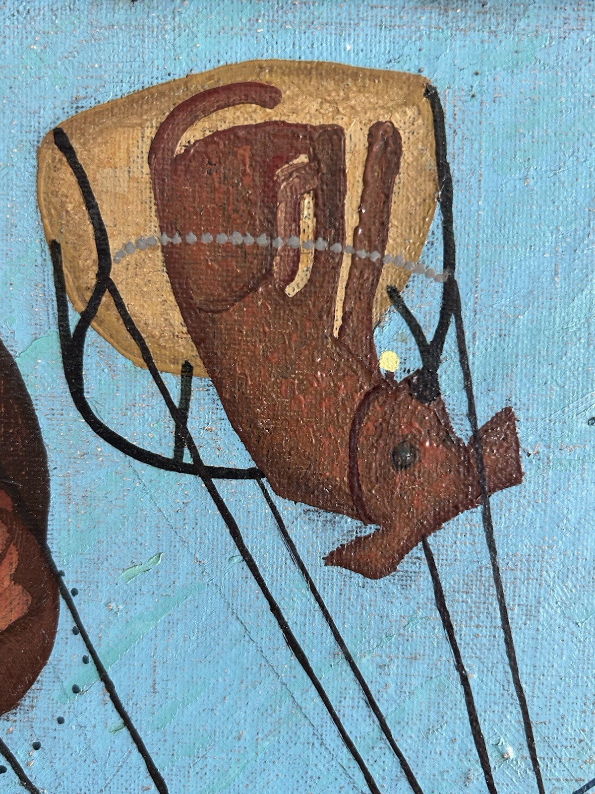 Vojo Stanic (Montenegro, 1924-2024) Important Large Folk Art Oil Canvas Painting