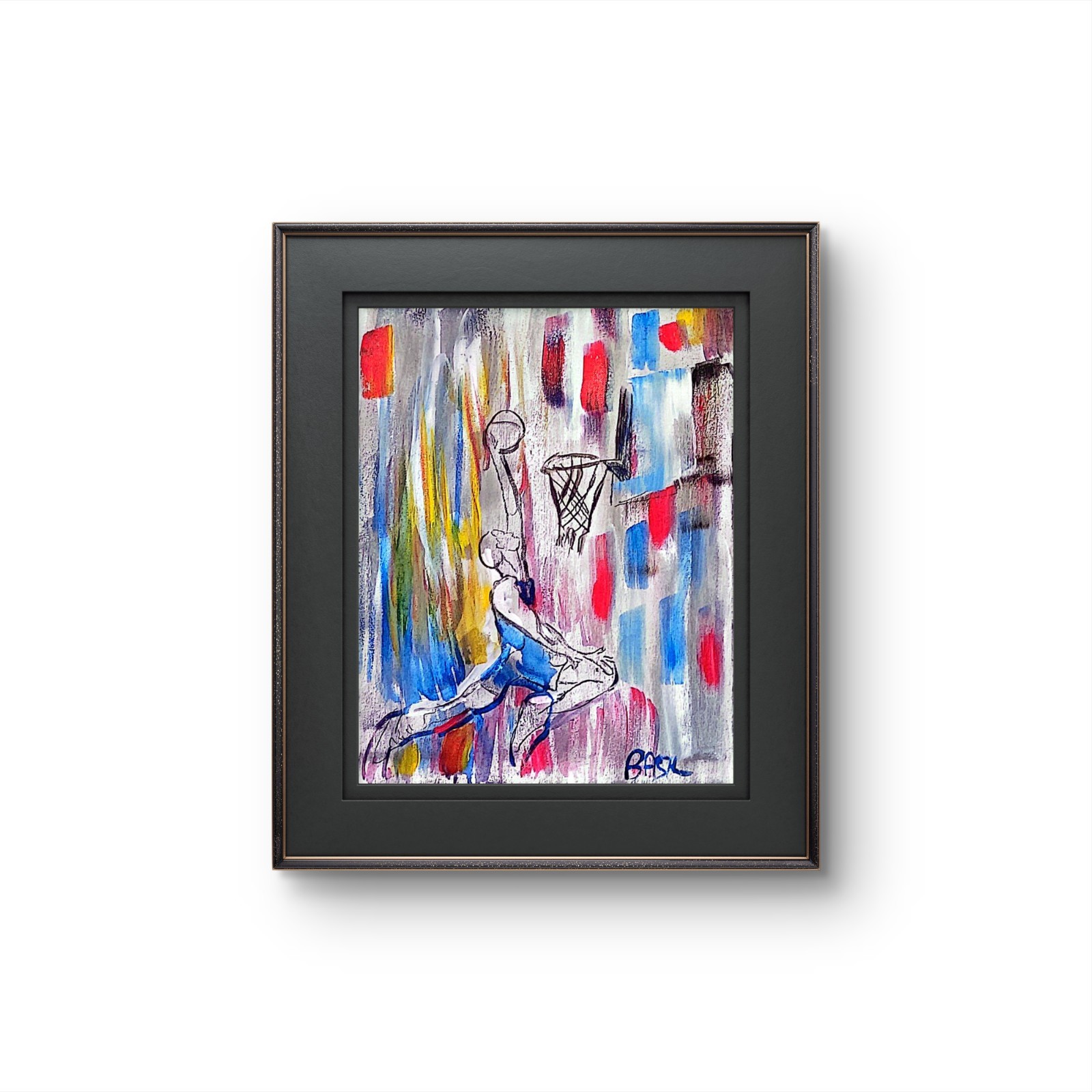 Basketball Dunk Contemporary Expressionist Original Painting.