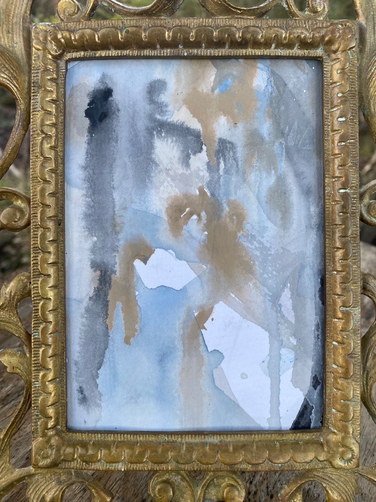 Virginia Metalcrafters Brass Frame + Abstract Painting