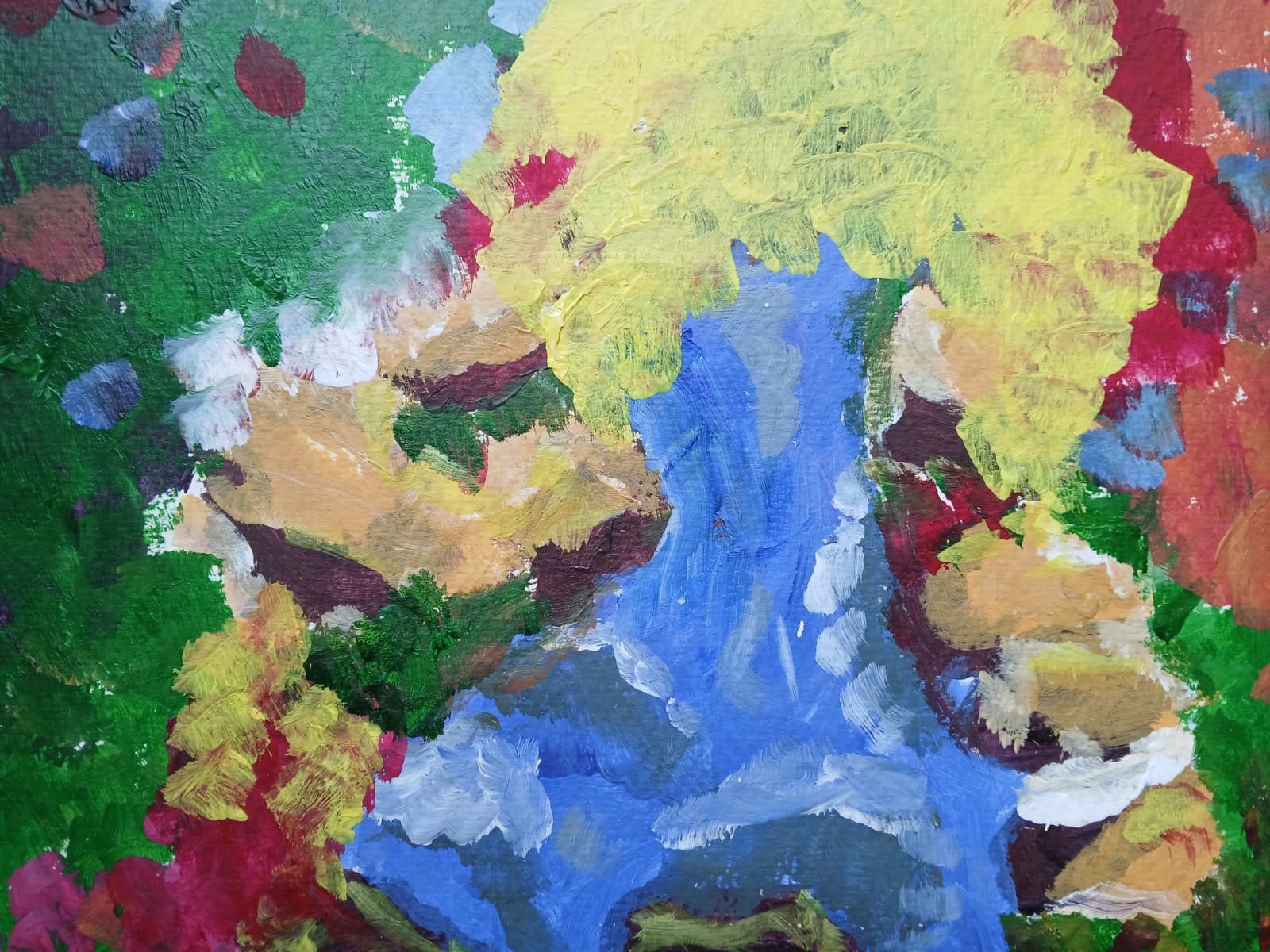 Abstract/EXPRESSIONISM 11×14 into The Forest IPainting Handmade Original Art