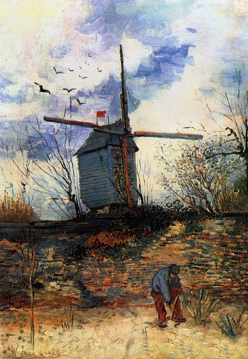 Oil painting Vincent Van Gogh – Landscape and windmills hand painted on canvas