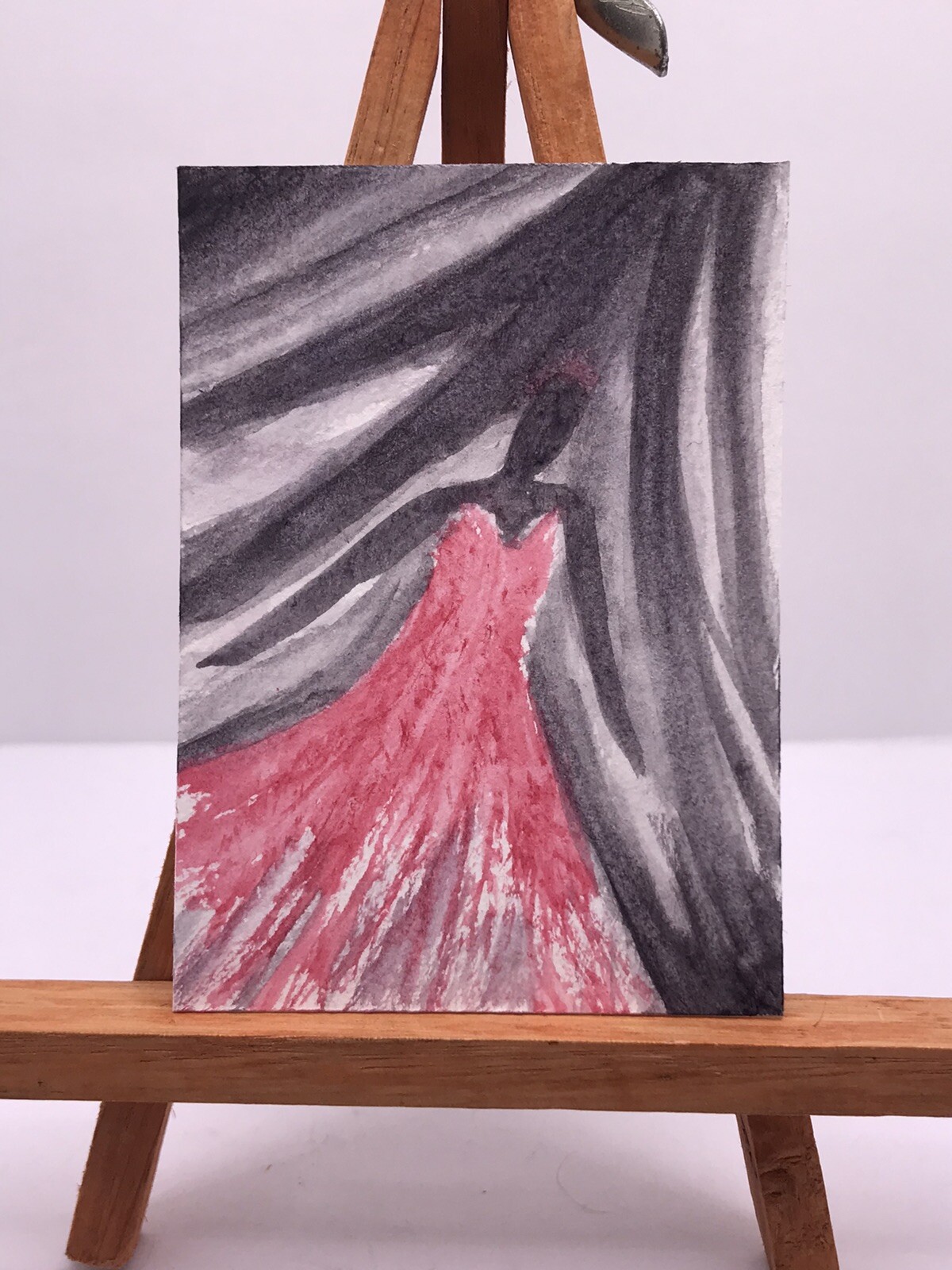 ACEO Original Watercolor Artwork Inspired by CARRIE Horror Film by Stephen King