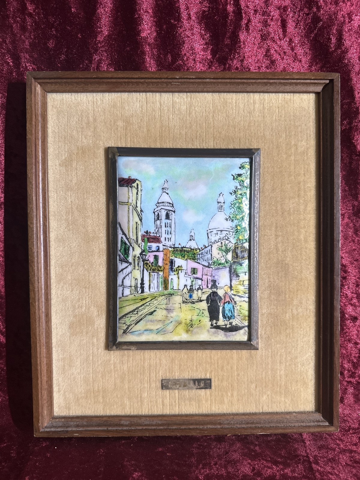 C-07. Hand-Painted Enamel Over Ceramic. After Maurice Utrillo. 1960s