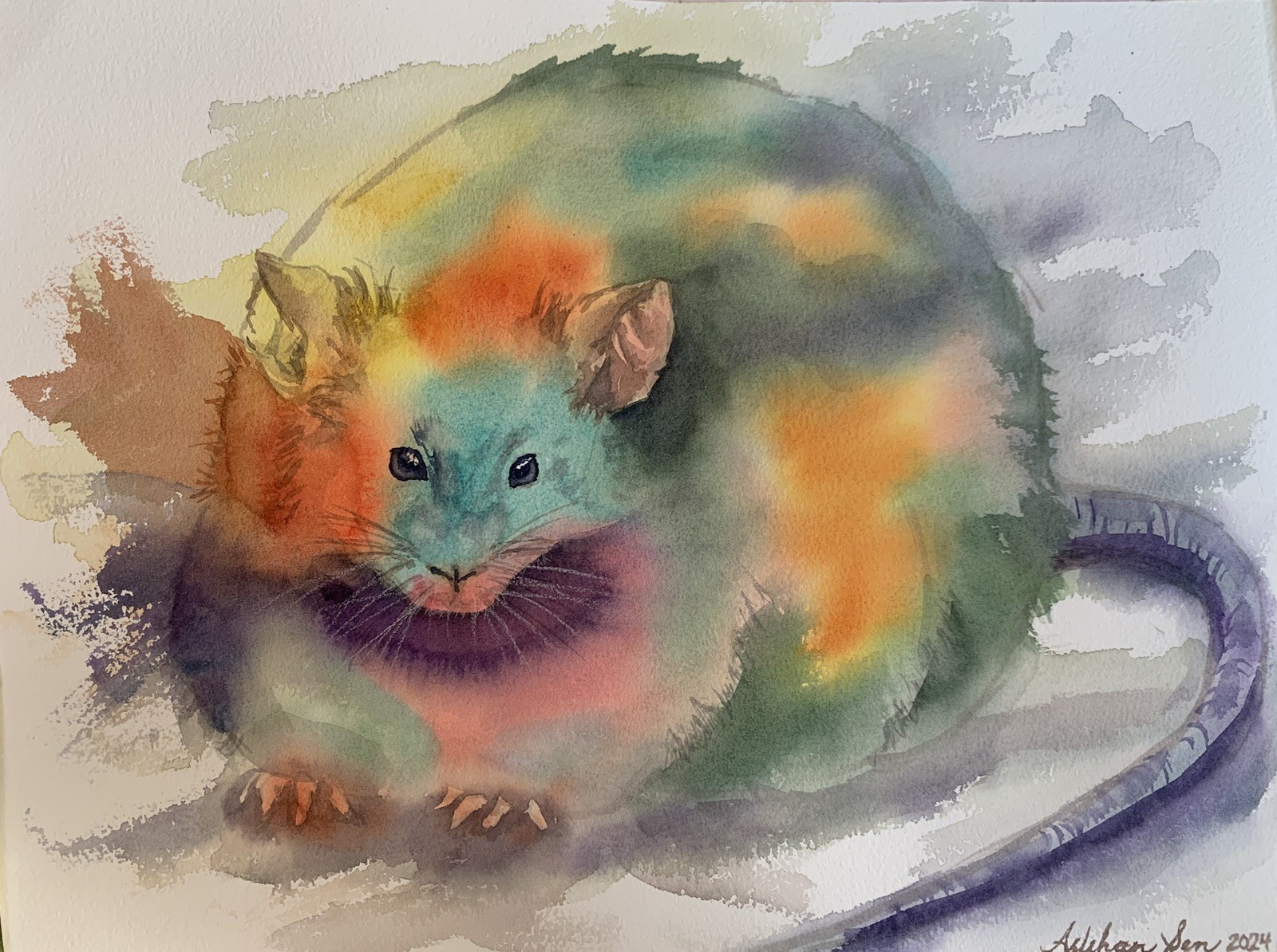 Custom pet portrait commission original watercolor painting sympathy gift art