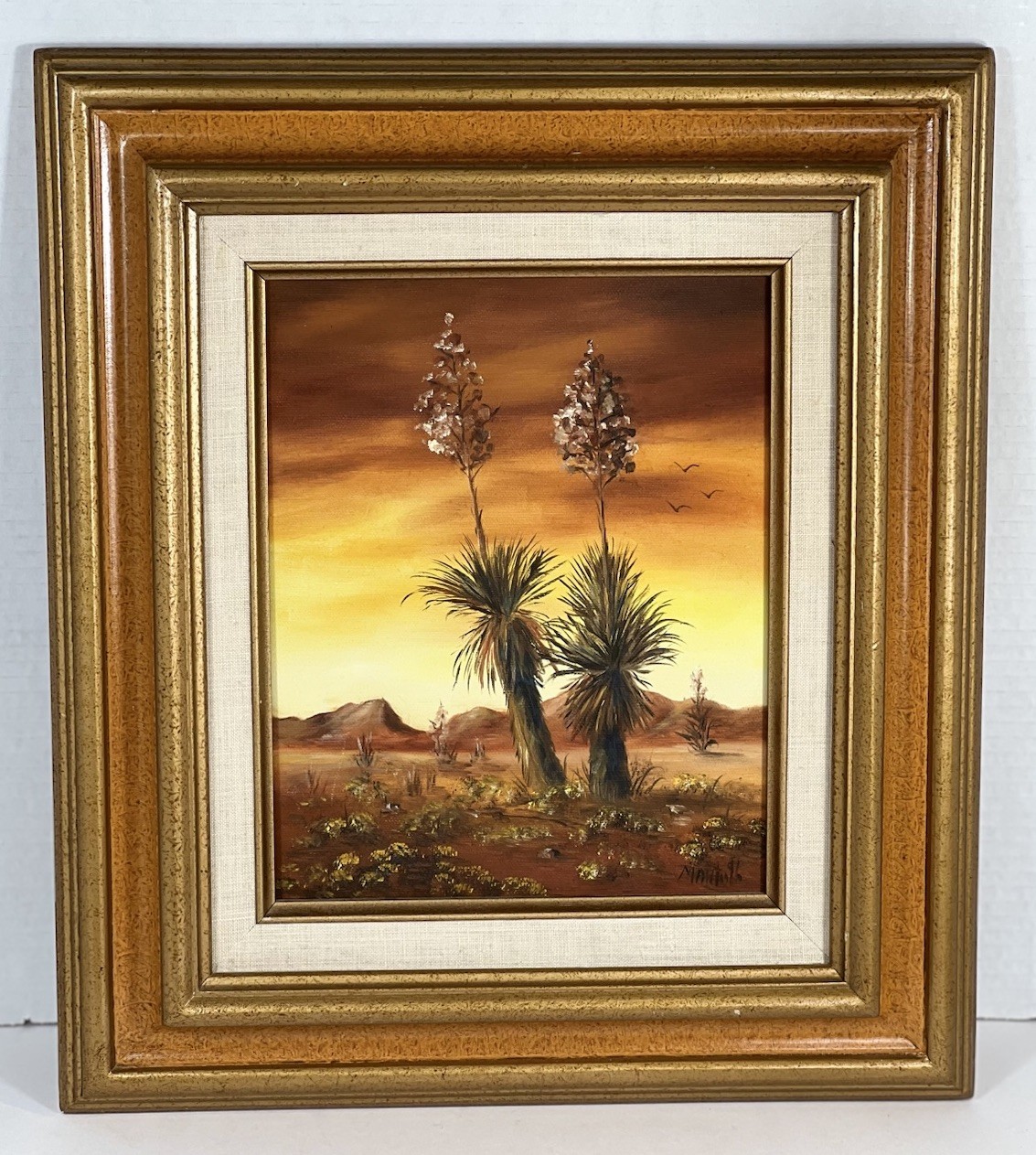 Anita Mantooth Original Oil Painting Southwest Desert Landscape Yucca 14×16