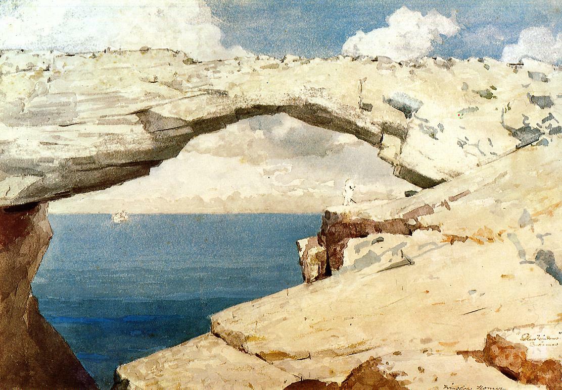 Oil painting natural landscape Glass-Windows-Bahamas-Winslow-Homer art
