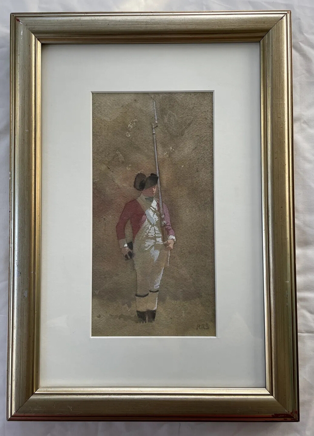 Robert Rogers Stack Watercolor Gouache “Redcoat» 15″ X 10 1/2″
