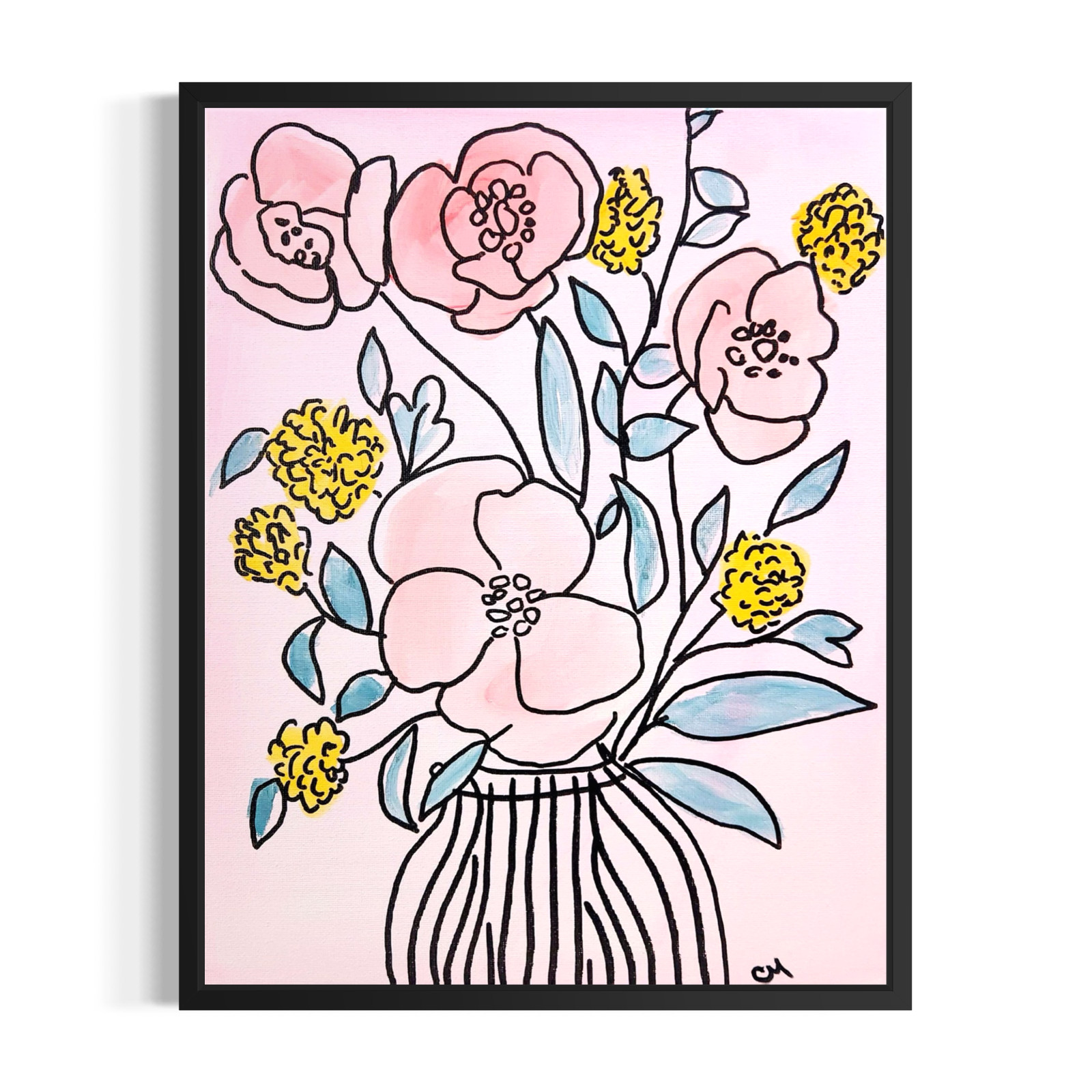 Abstract Expressionist Original Flower Painting 14×11 Canvas