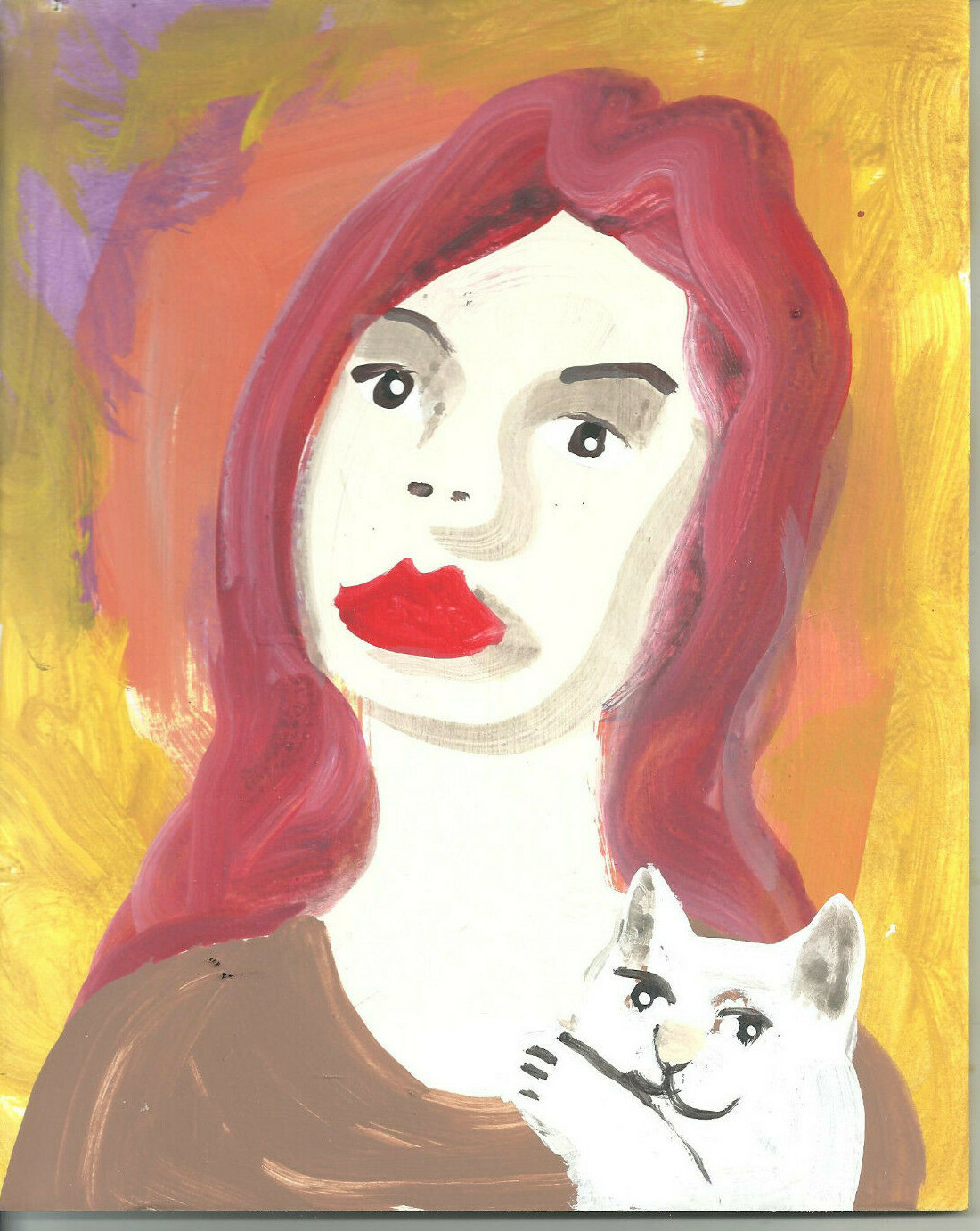Rosa with Fang the Cat by William Mayer New York surreal art