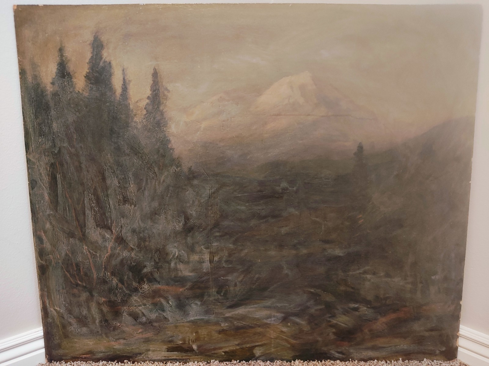 Vtg David Dave Stirling CO Art Oil Painting Rocky Mountain Landscape 1920s-1930s