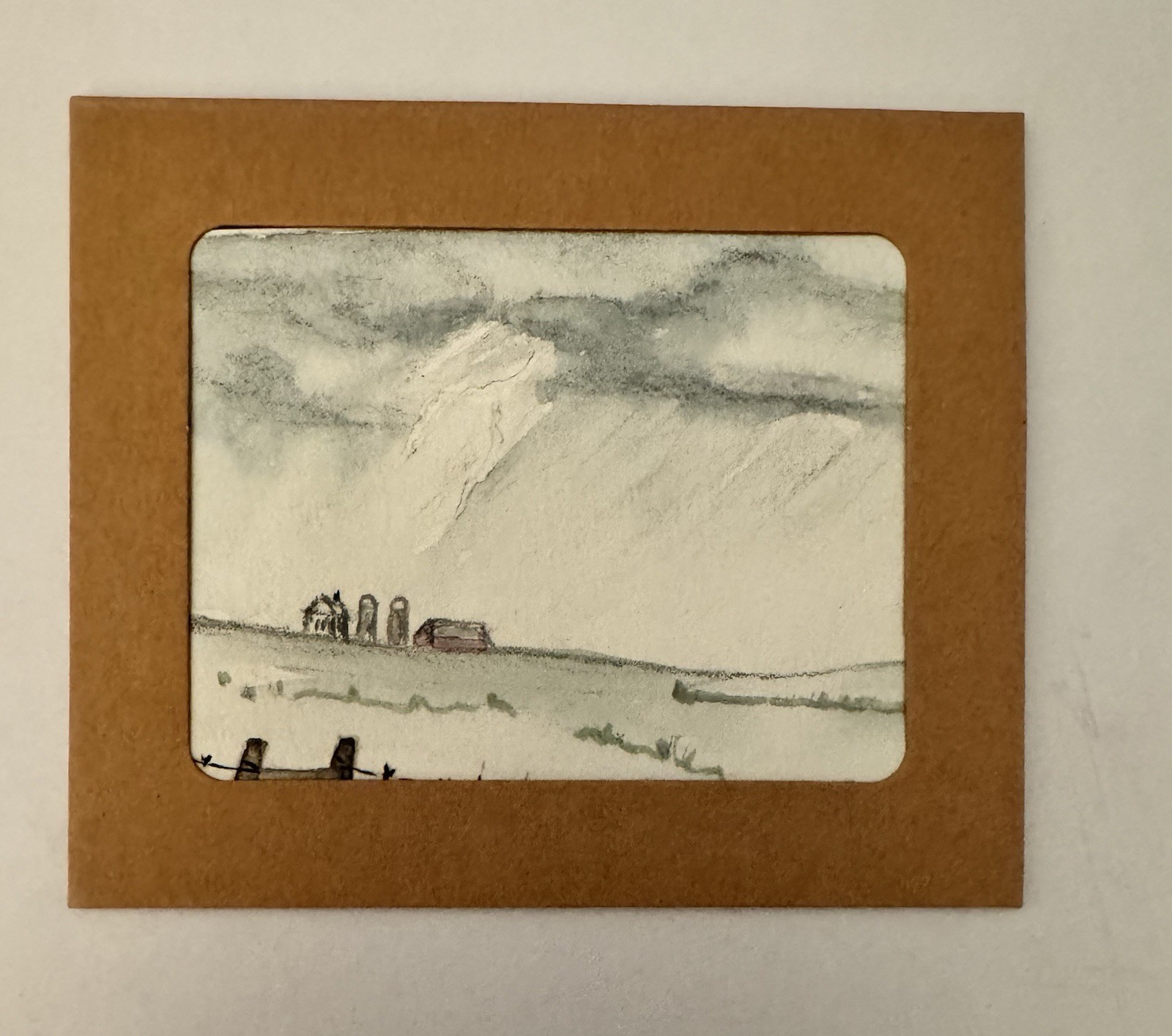 ACEO “Farmland Forever” Watercolor By DBossert Farming Country Landscape