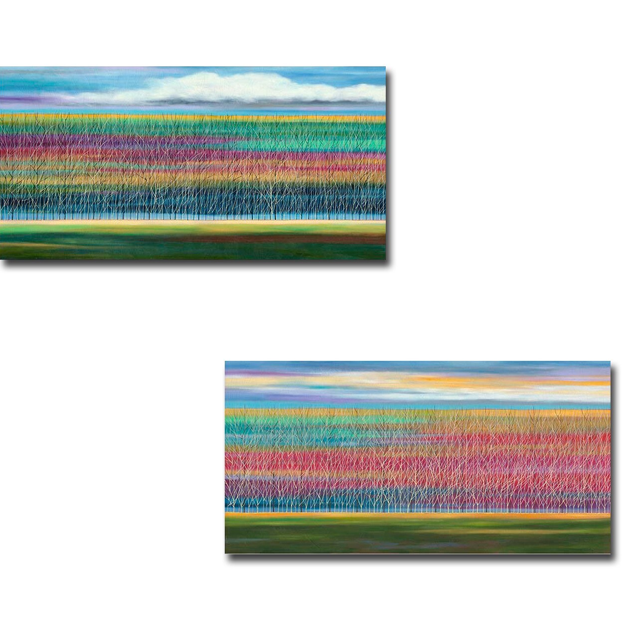 Tangled I & II by Johnston 2-pc Gallery Wrap Canvas Giclee Set (18 x 36 in Each)