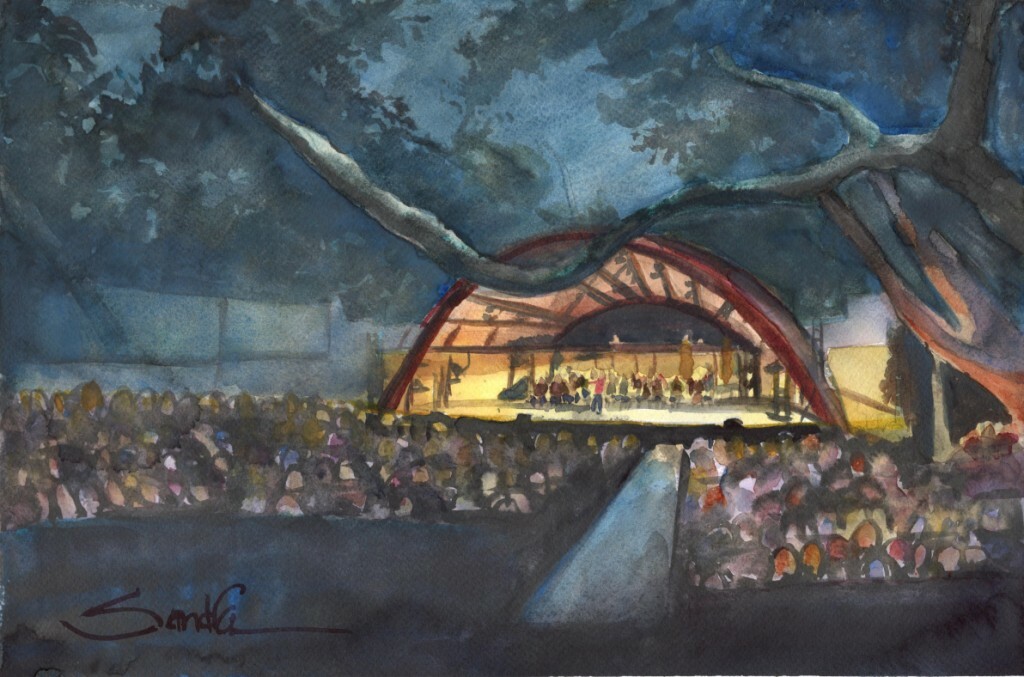 Libbey Bowl Music Ojai : Signed LE Art Print : Sandra Watercolors™