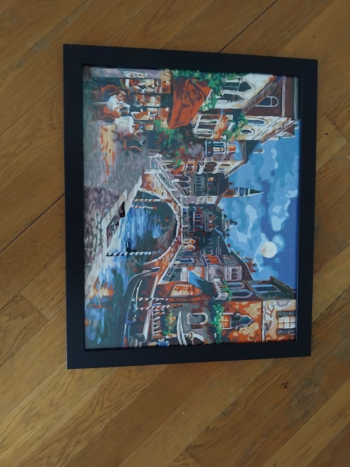 Vibrant City Canal Art – Venice-Style Landscape – Original Painting