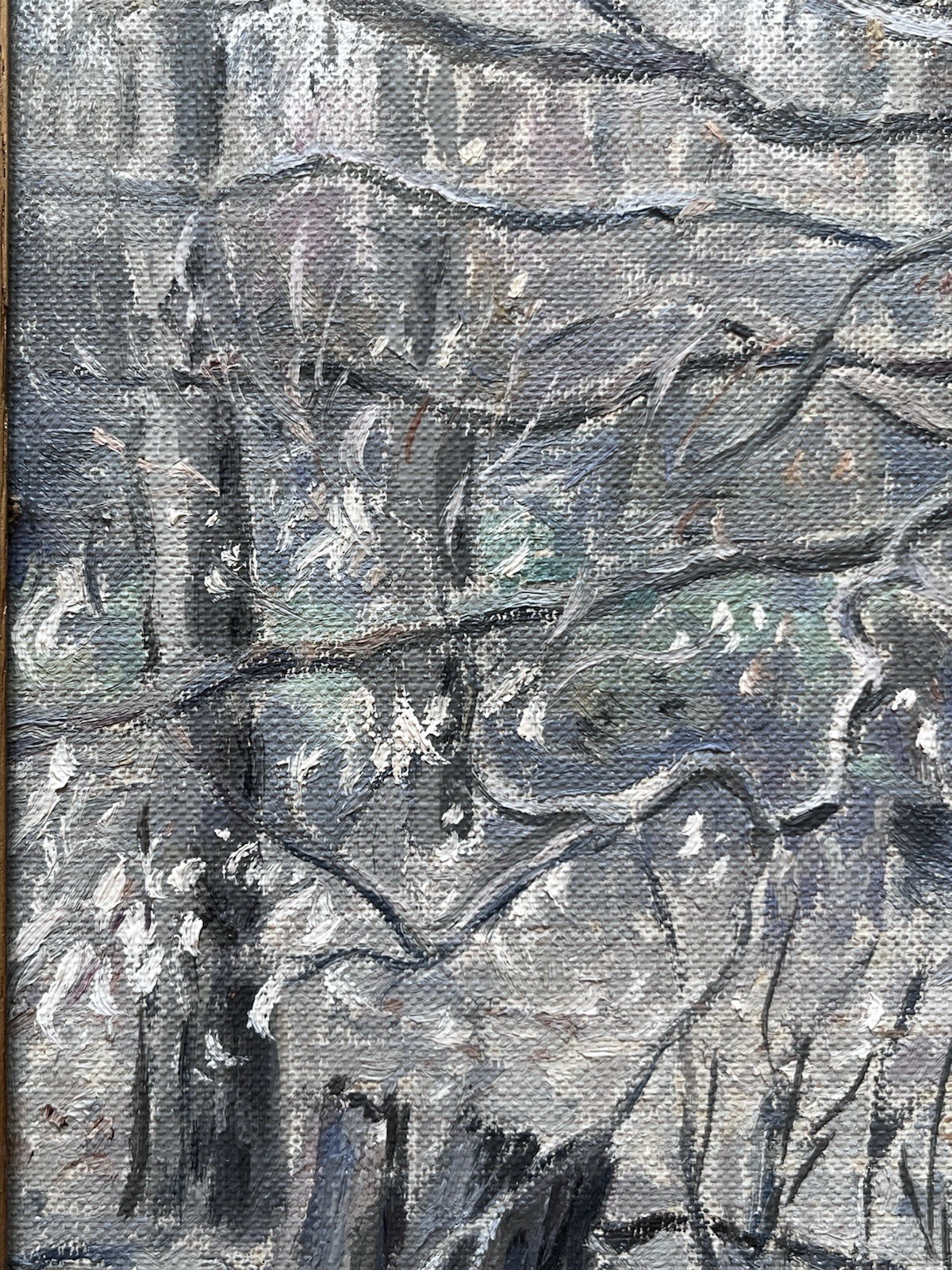 Vintage Original Charles Kaiman Forest Tree Landscape Oil Painting Listed Artist