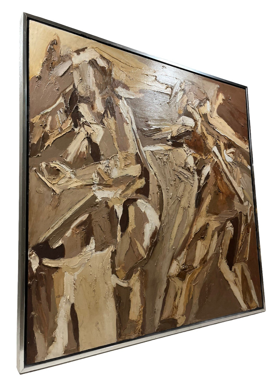 KLEIN ABSTRACT EXPRESSIONIST MID CENTURY MODERN MCM MODERNISM VINTAGE PAINTING
