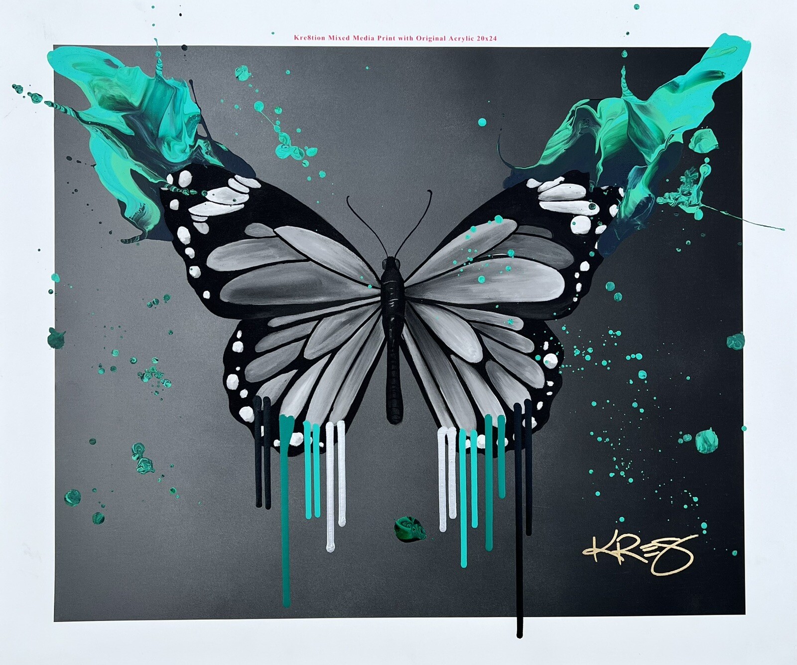 Streamline Chaos Authentic Mixed Media On Canvas Painting By Kre8