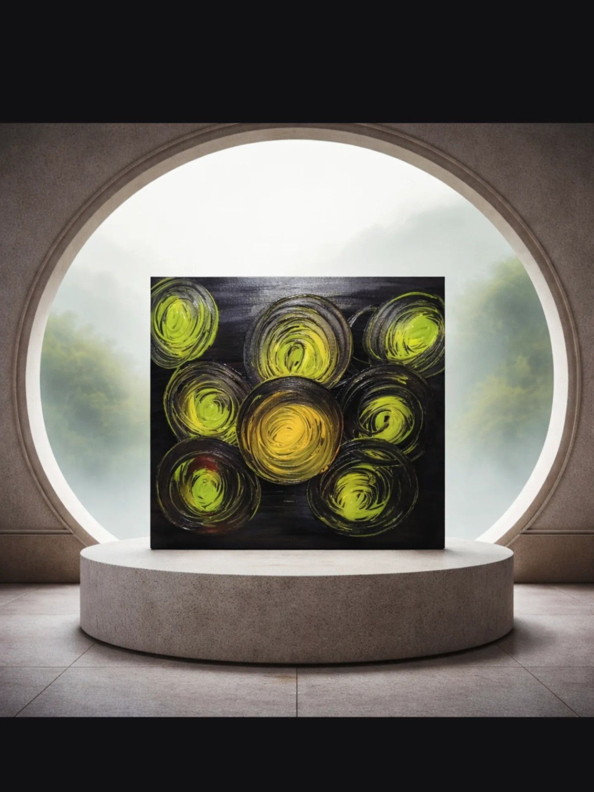 Trey Coppland, Green Light Abstract Acrylic Painting, Medium, 2026 Signed