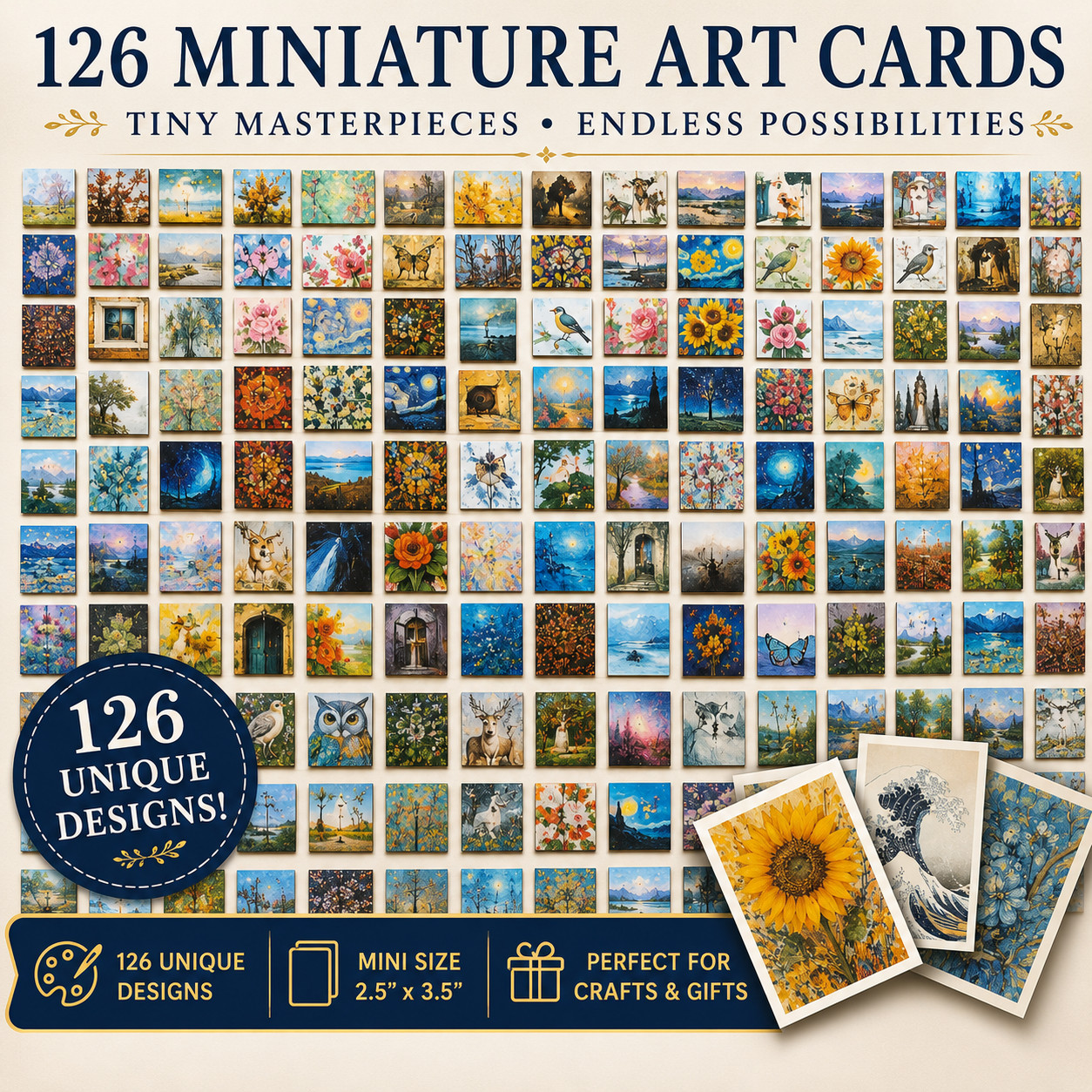 126 Pcs ACEO Original Art Card UFO & Landscape Watercolor 100% Hand Painting