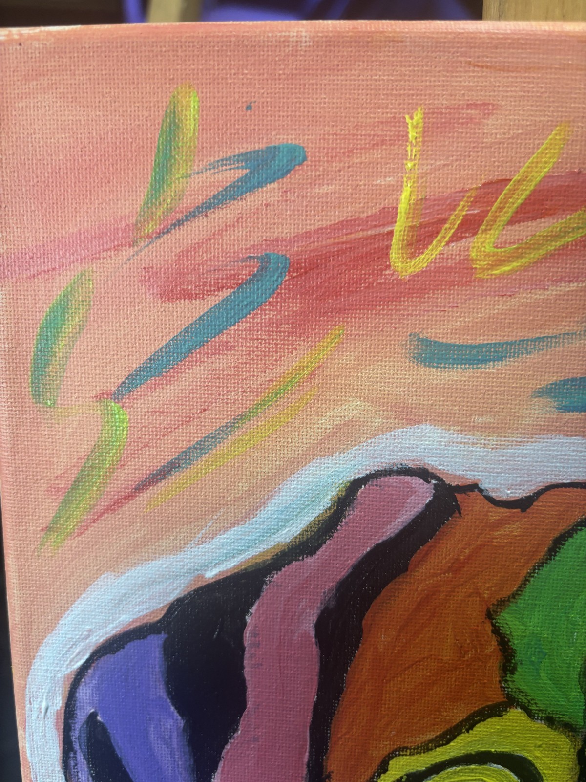 Psychedelic Pup: Original Acrylic Painting Dog, 11×14, Office Home Decor