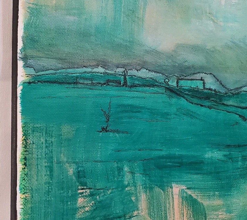 No.682 Original Abstract Minimal Landscape Painting By K.A.Davis
