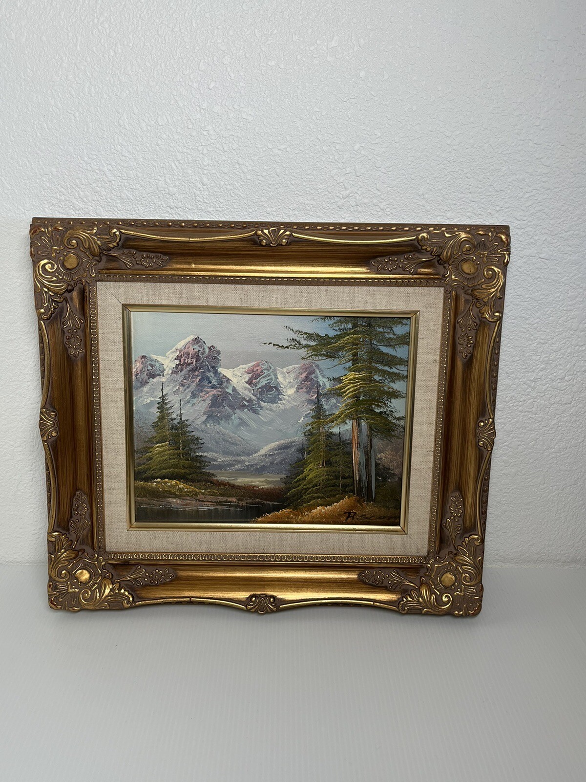 R. Scott Mountains and Trees Oil Painting on Canvas 10″ X 8″ GORGEOUS!!!