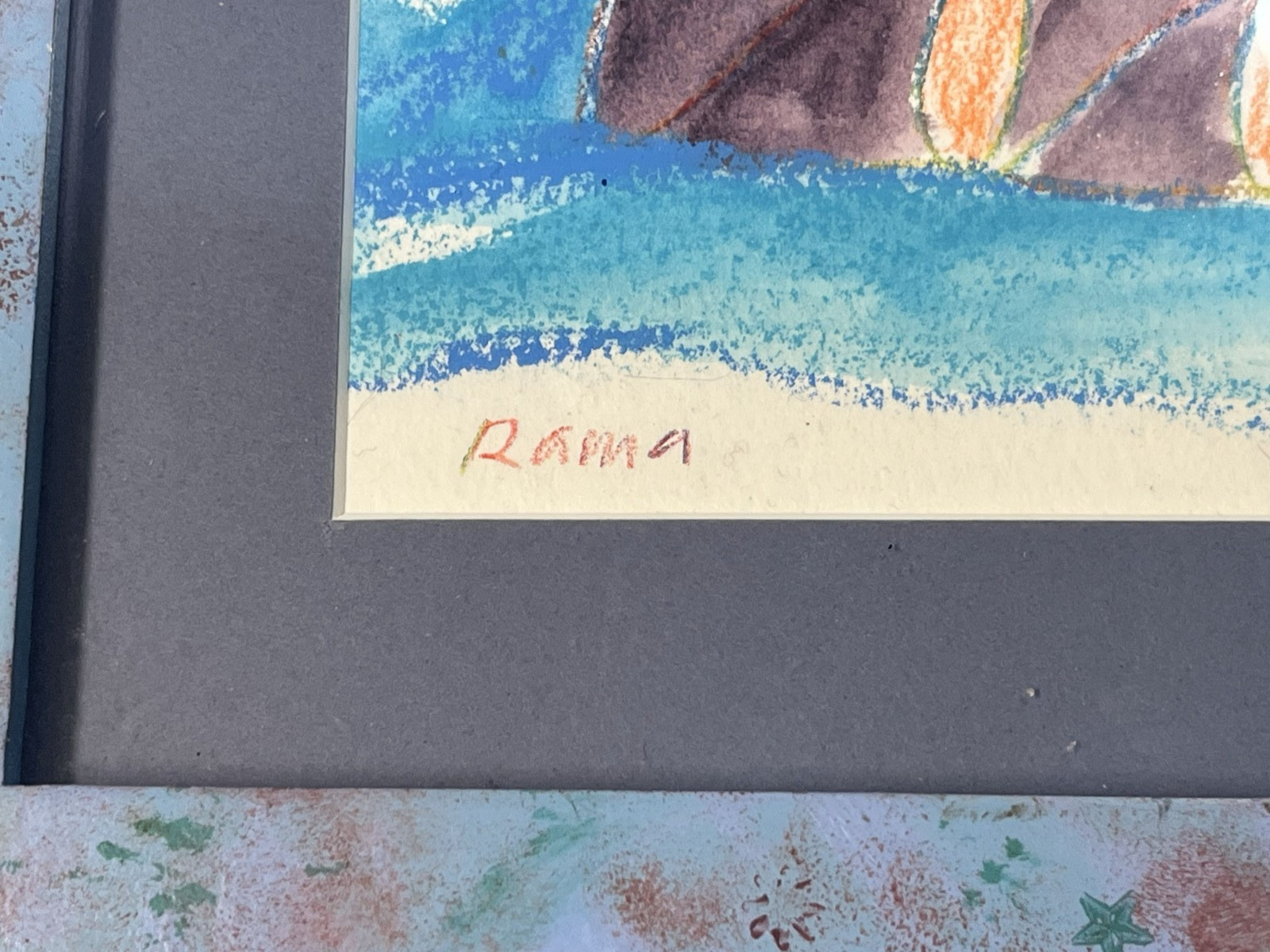 Sue Rama original watercolor painting Super Sam! Framed – childrens book – 2004