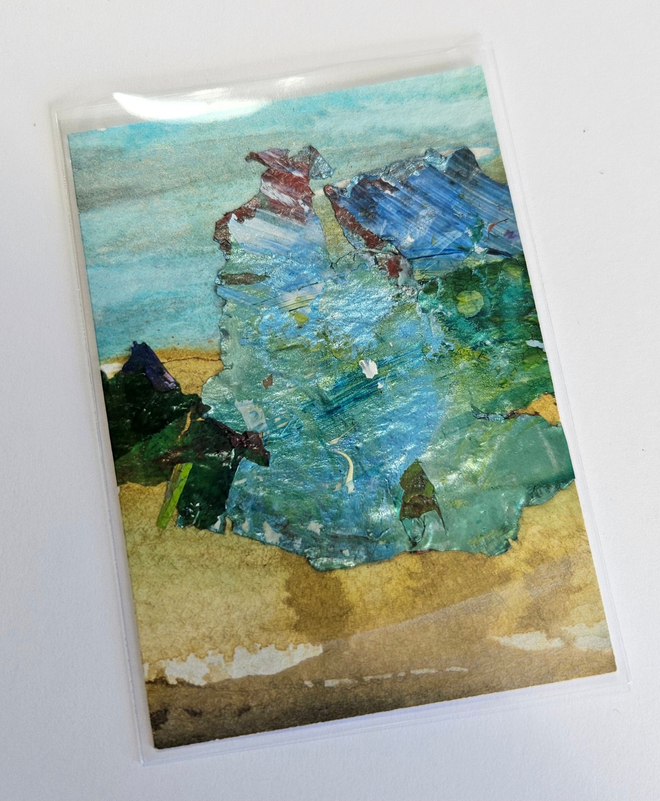 ACEO Card 2.5×3.5″ Original Miniature Art Abstract Landscape Series 5/11 #0017