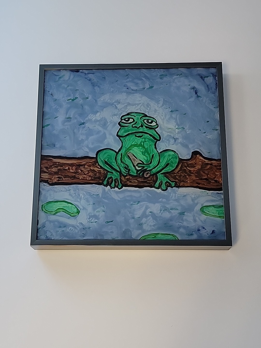 Drunk Frog Original Acrylic On Plexi Glass By Travis T.