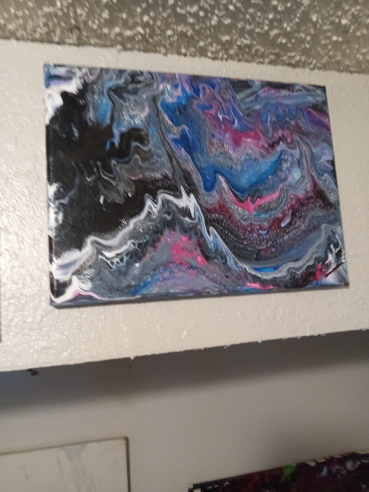 Original Artwork: Epoxy Resin and Acrylic Painting in Shades of Blue and Brown