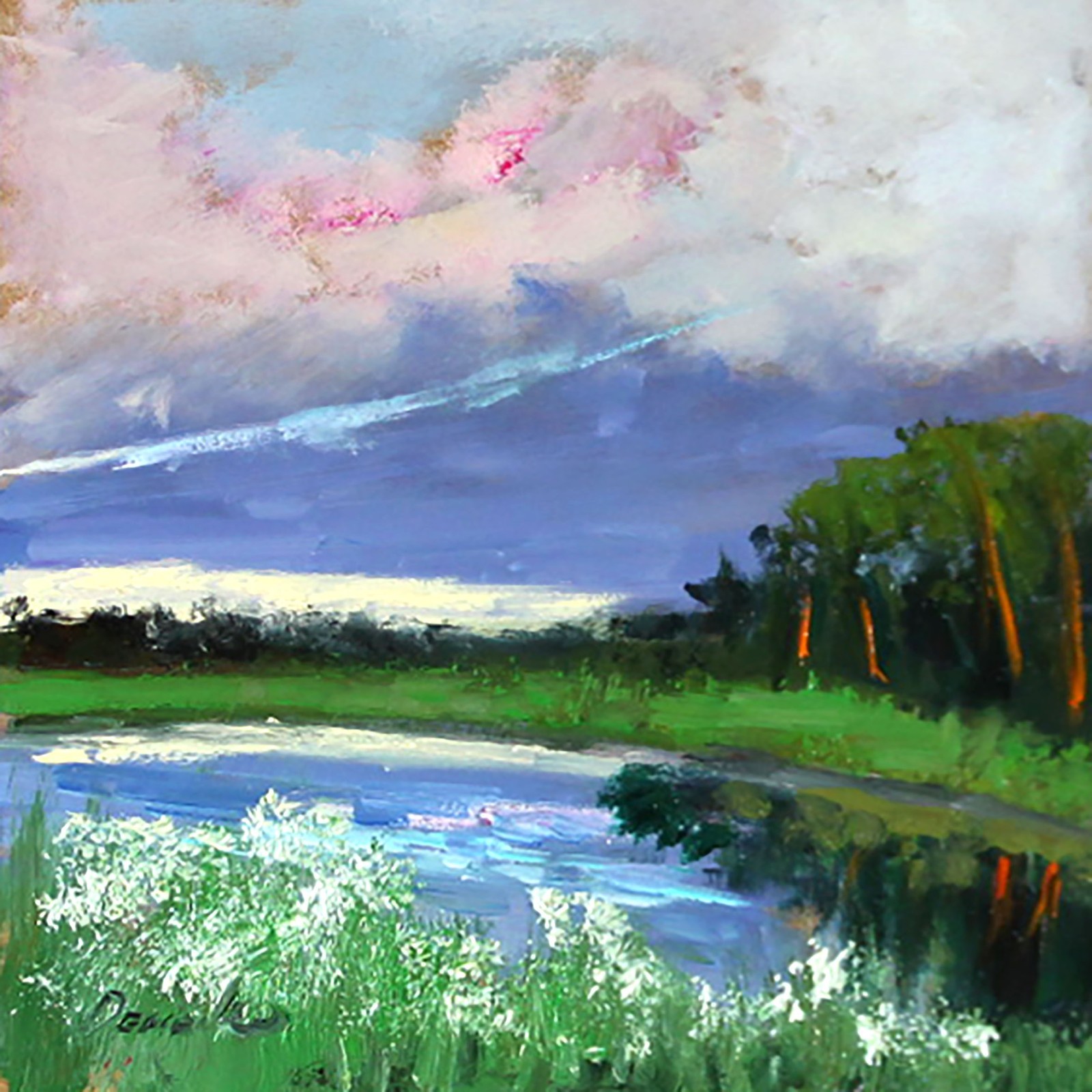 UKRAINE LANDSCAPE Oil painting contemporary 8×8 UKRAINE