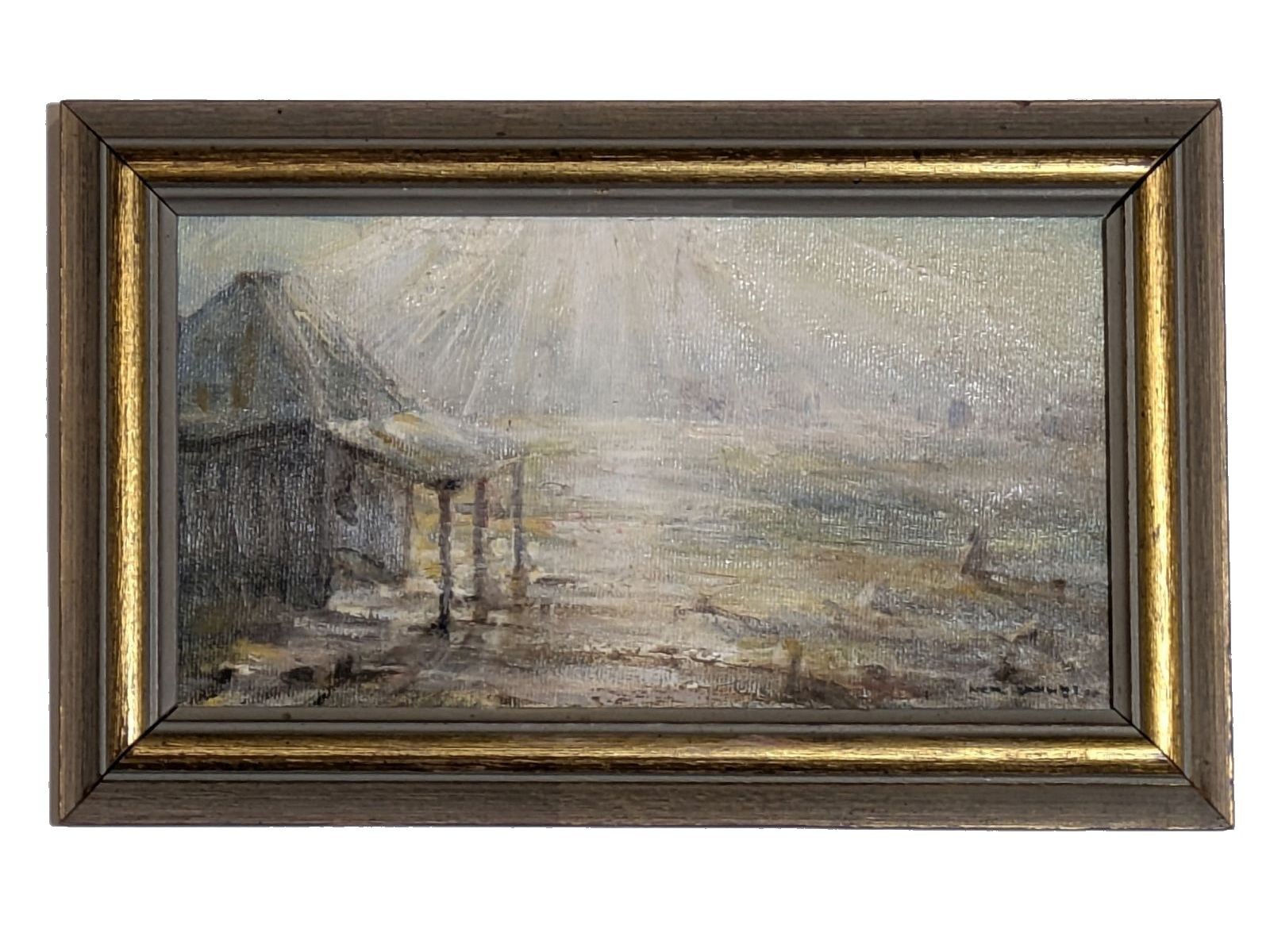 Neil Douglas – Small Landscape Oil Painting» «Sunlight on Gulf Station»