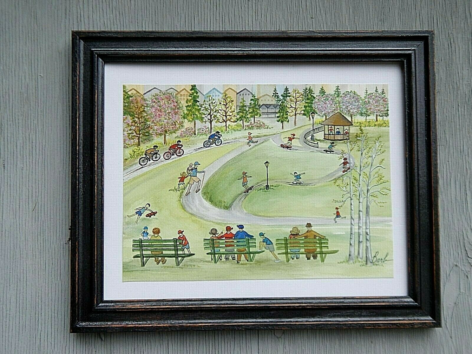 San Francisco City Park, Original Watercolor, By Barb. A Whimsical Day Playing.