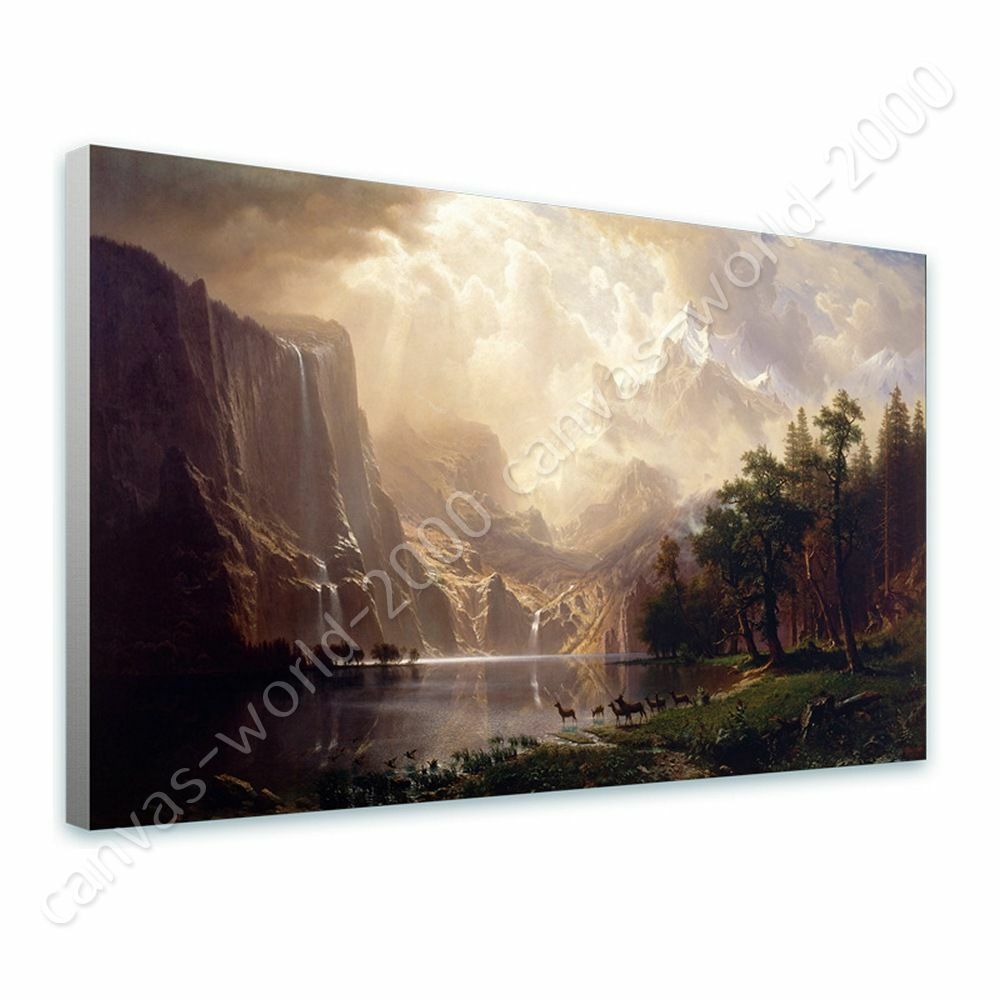 Among The Sierra Nevada Mountains by Albert Bierstadt | Ready to Hang Canvas |